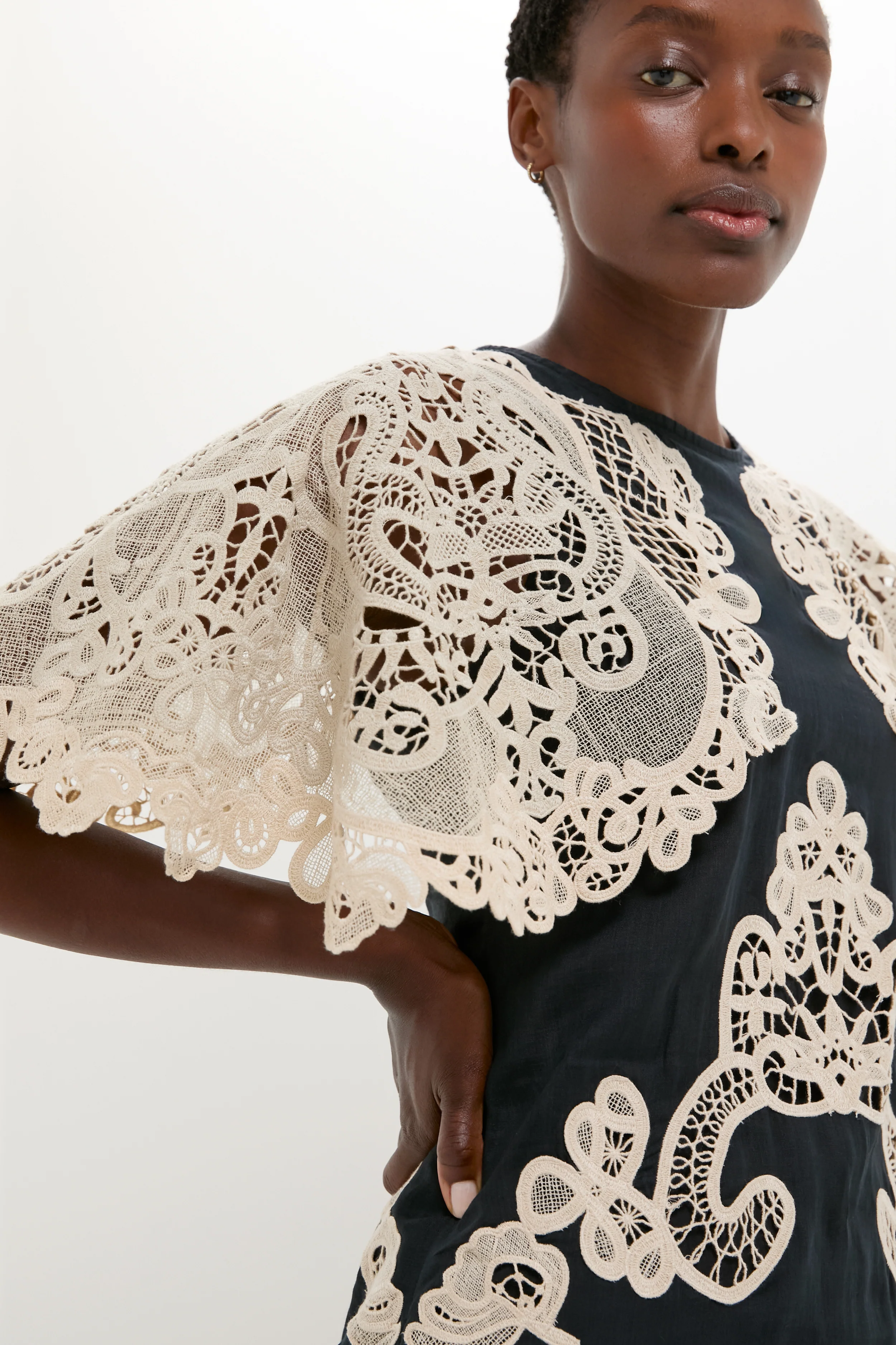 Black Medina Lace Midi Dress - Image 6