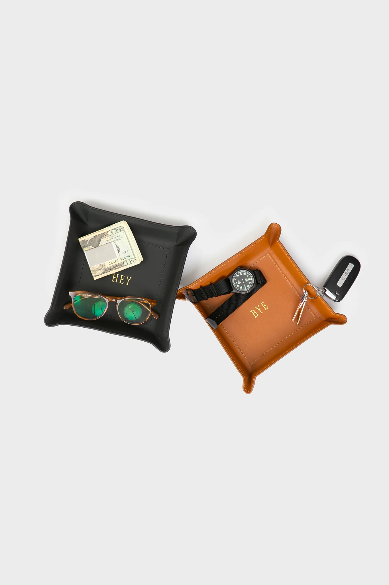 Black Medium Leather Catchall - Image 2