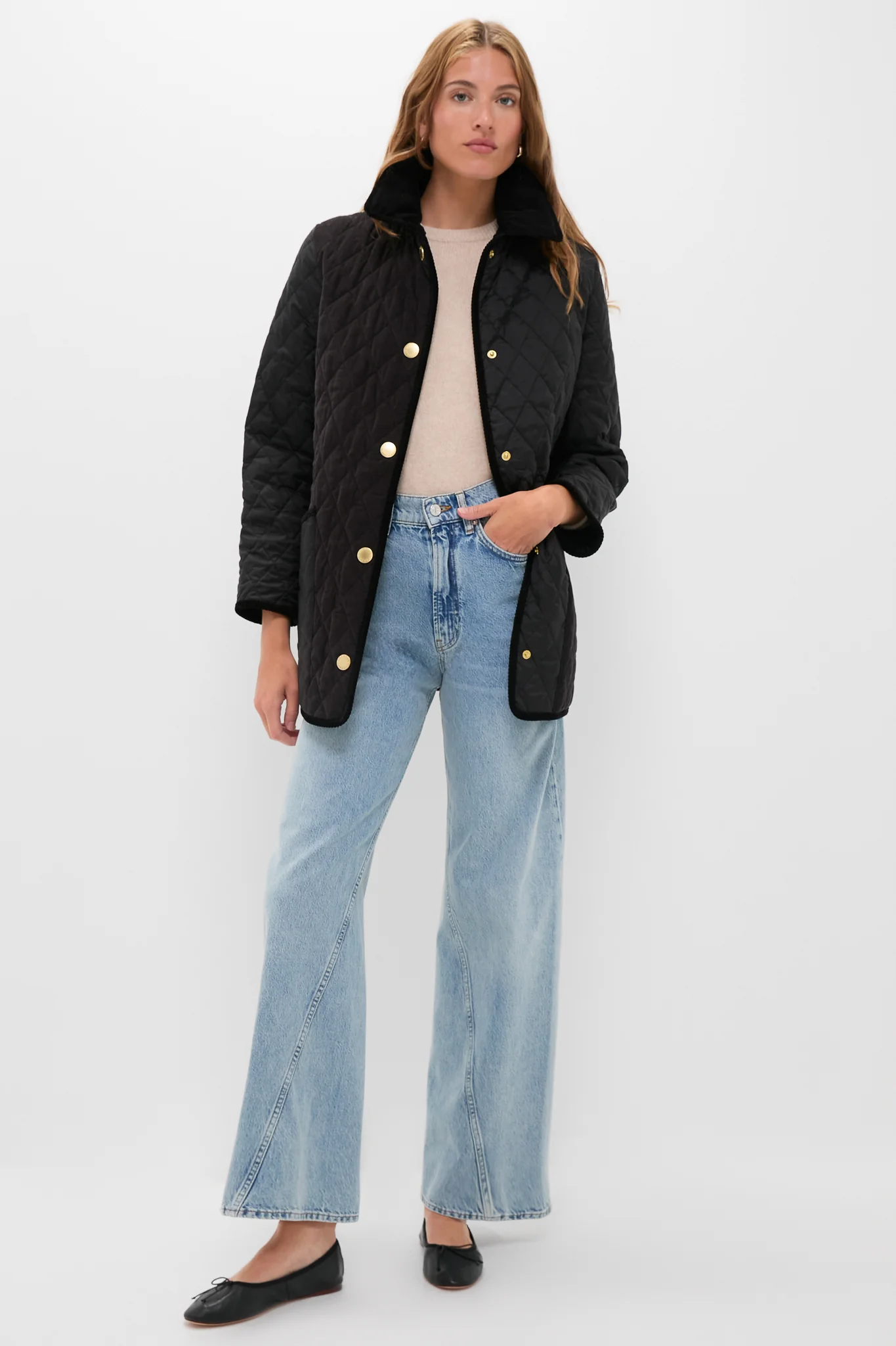 Black Meryl Quilted Jacket - Image 6