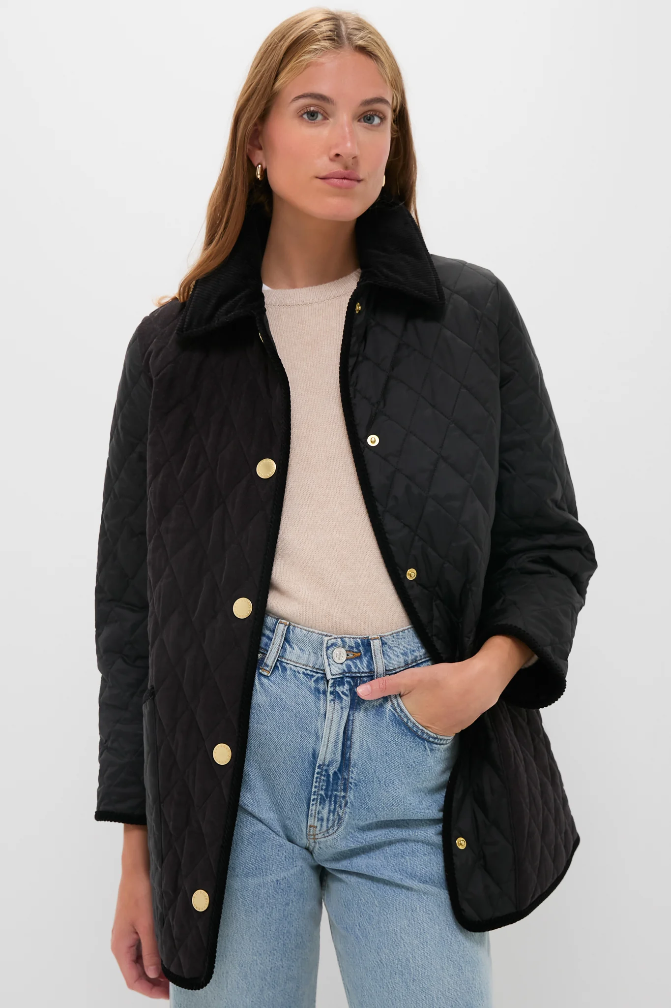 Black Meryl Quilted Jacket - Image 7