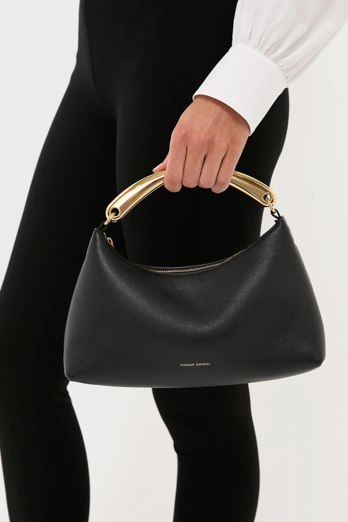 Black Metal Handle Rhea Bag - Image 3