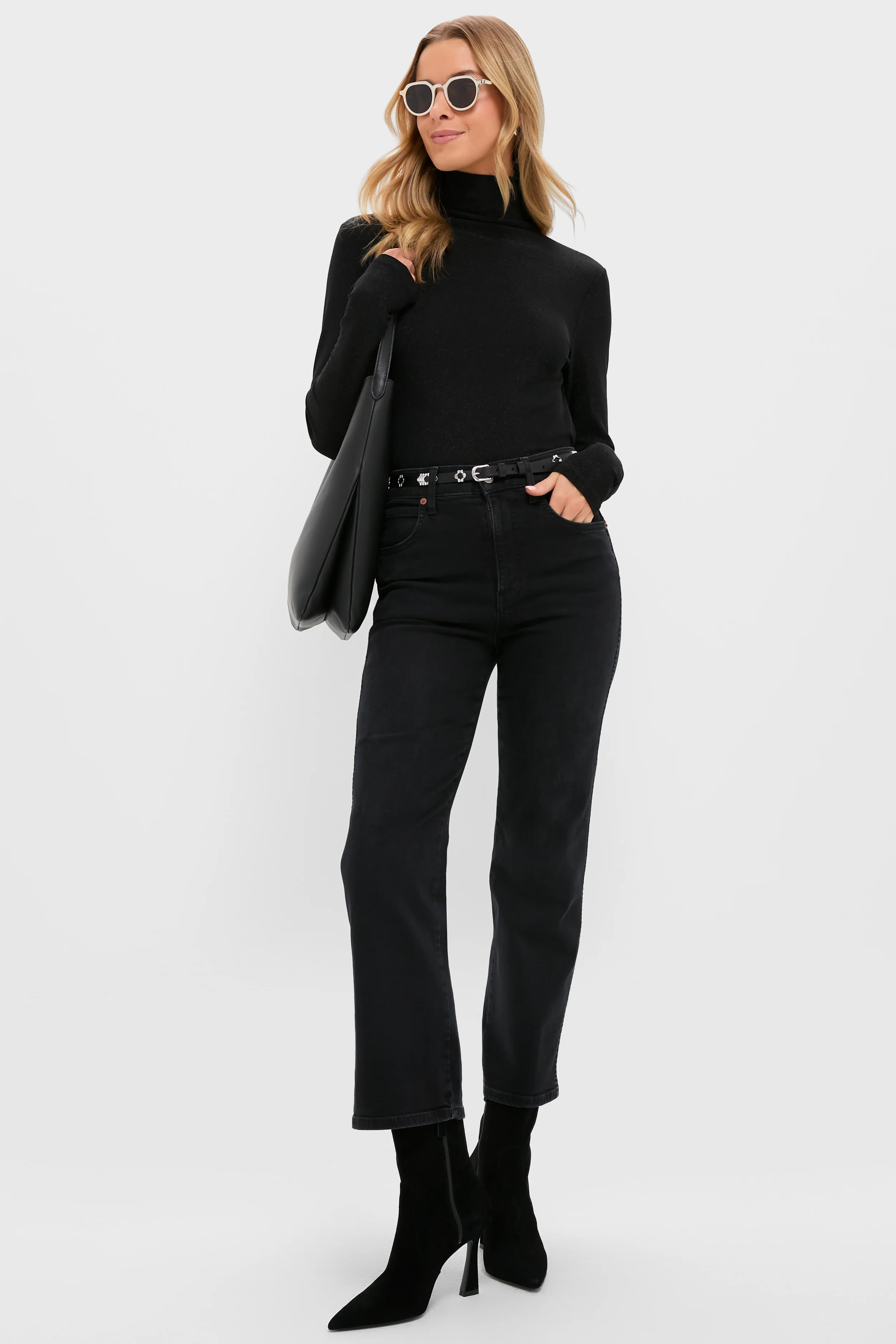 Black Metallic Ellory Turtleneck - Image 2