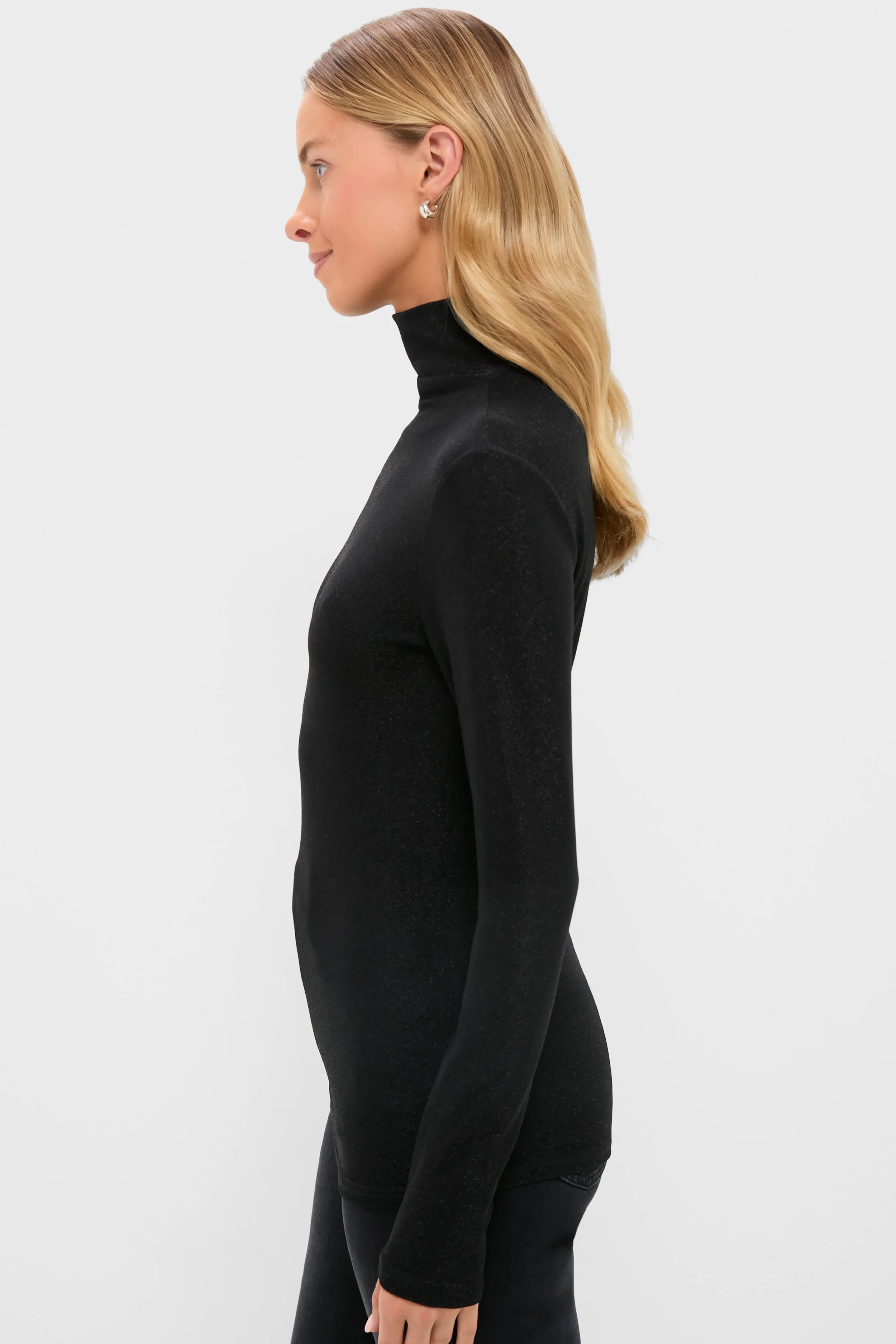 Black Metallic Ellory Turtleneck - Image 3