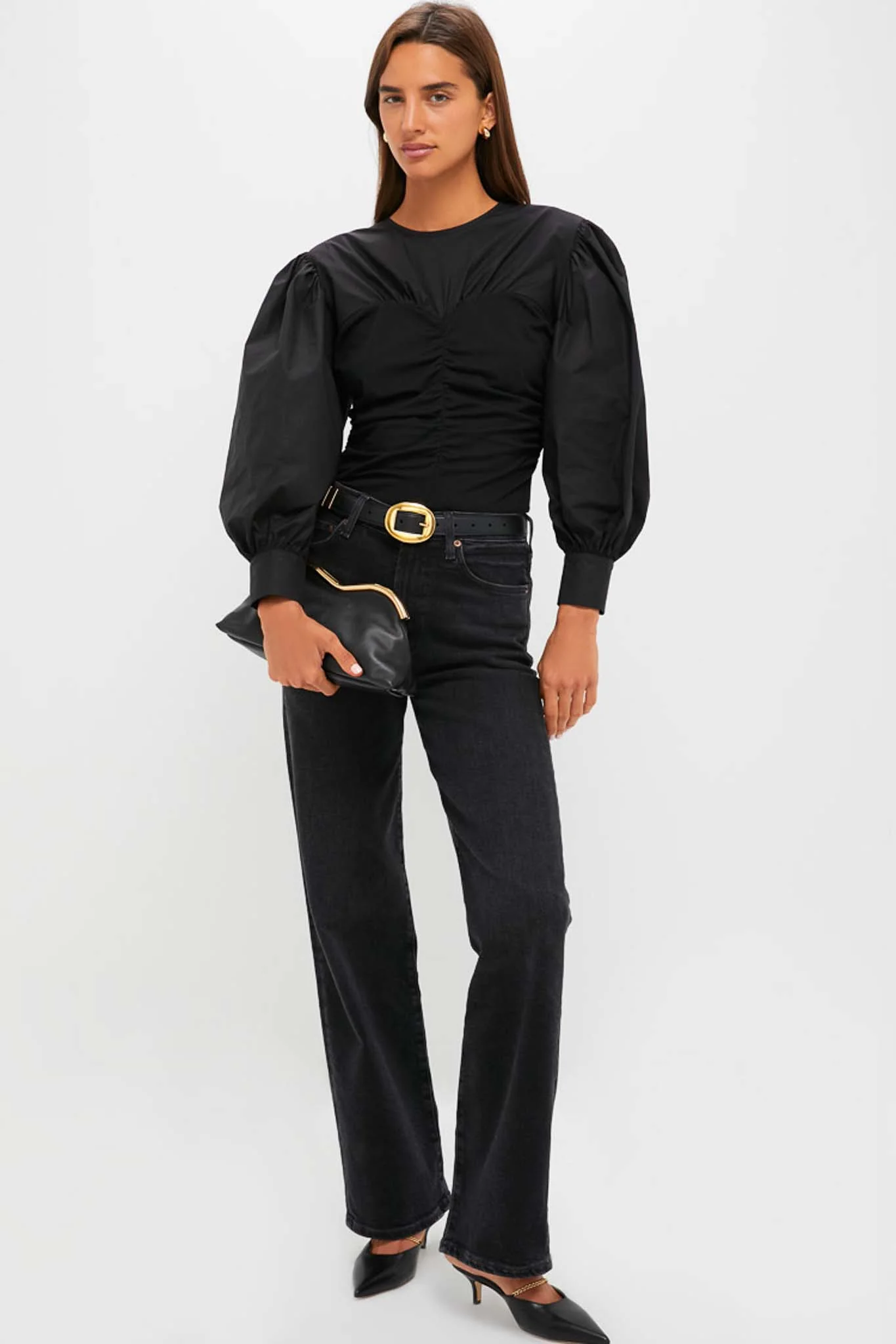 Black Mixed-Media Anita Blouse - Image 2