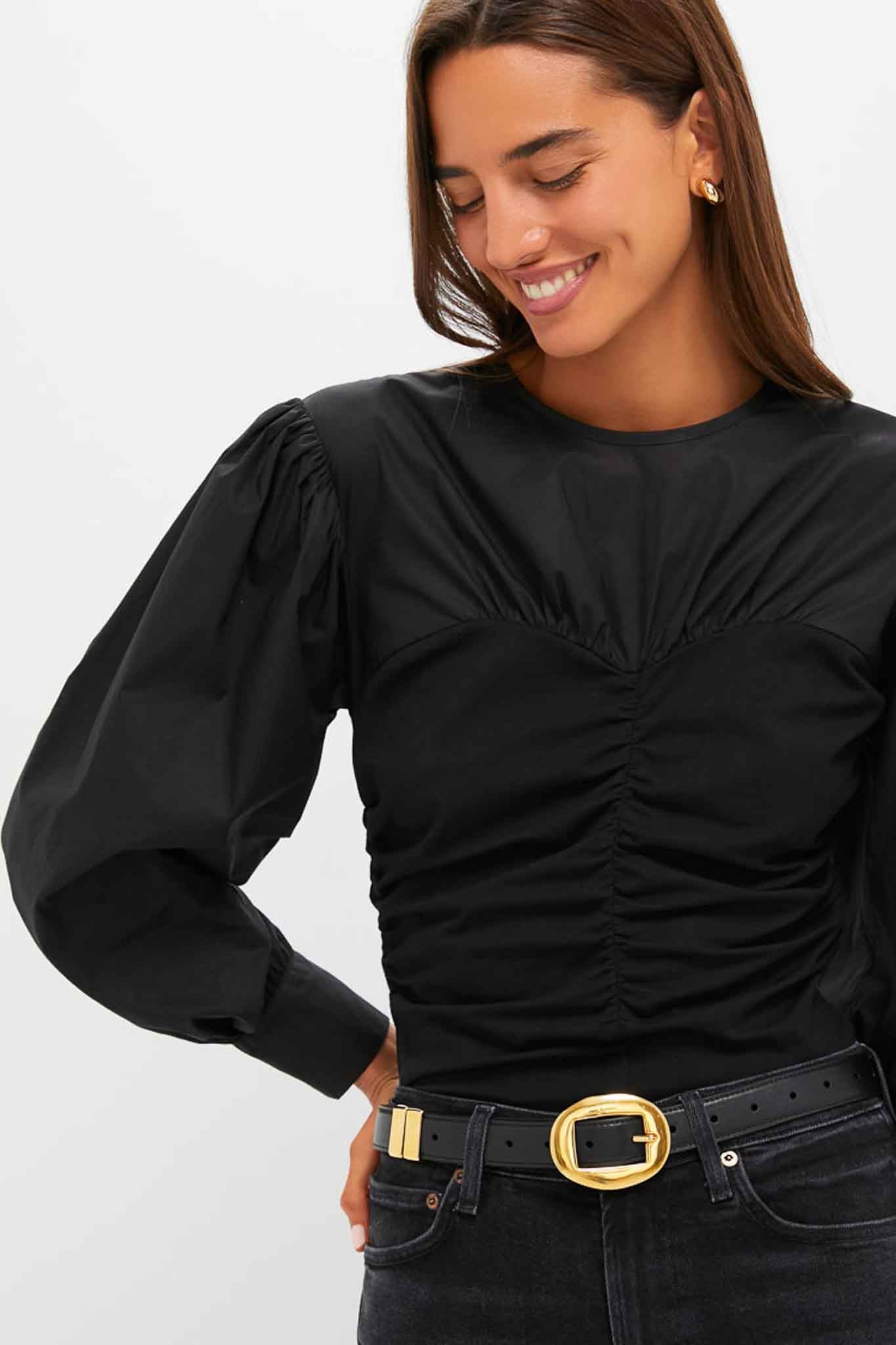 Black Mixed-Media Anita Blouse - Image 5