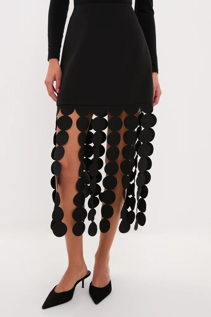 Black Multi Circle Mercedes Maxi Skirt