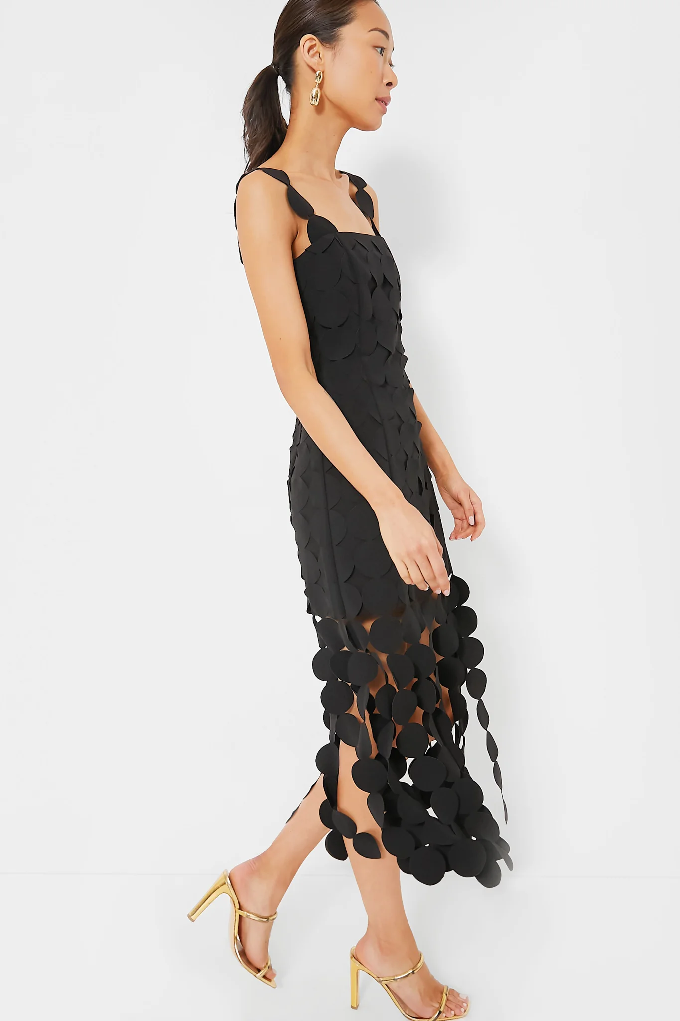 Black Multi Circle Mercedes Midi Dress - Image 3