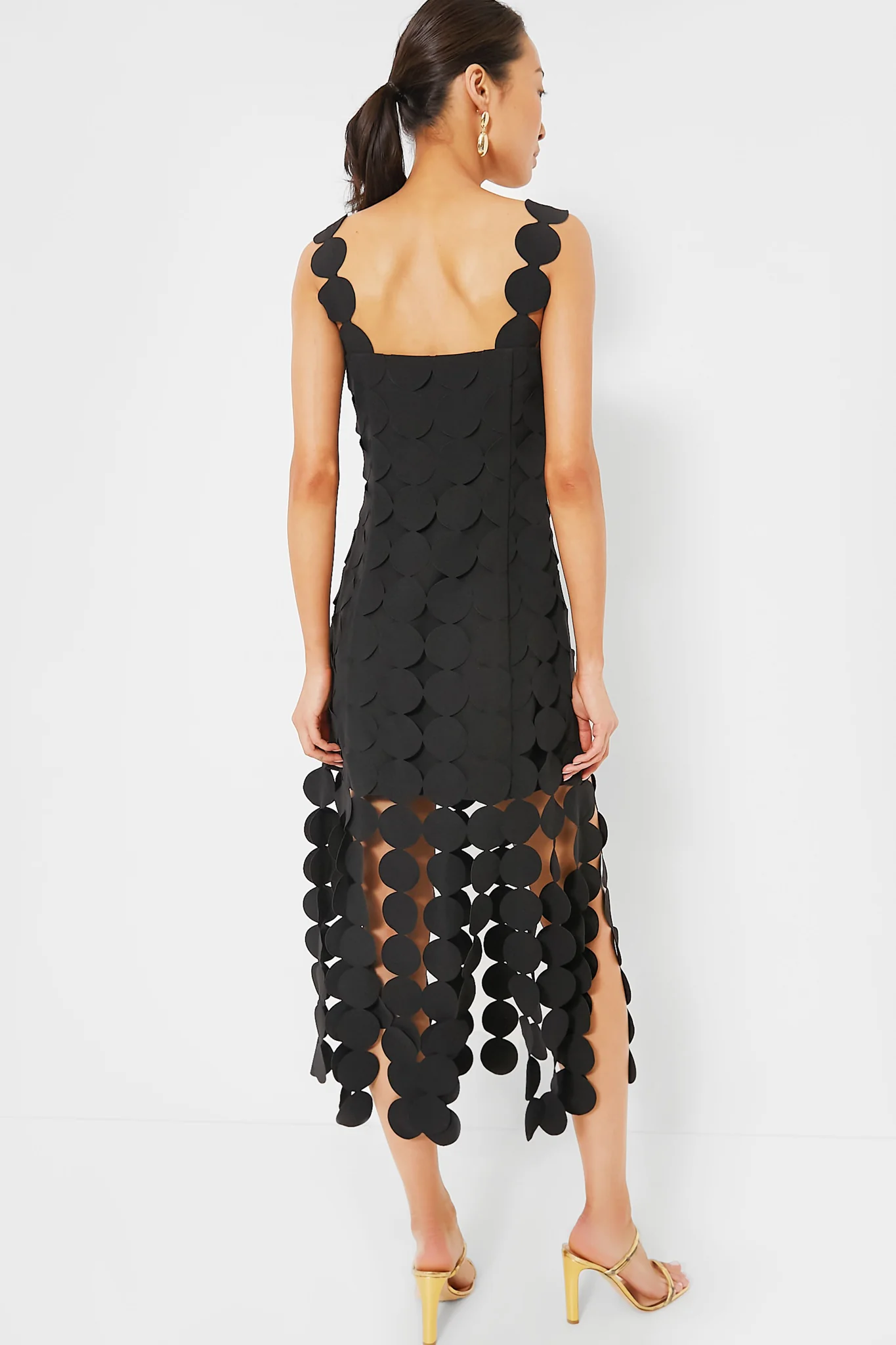 Black Multi Circle Mercedes Midi Dress - Image 4