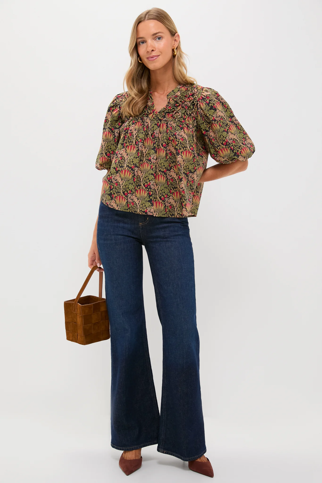 Black Multi Floral Frida Blouse - Image 2