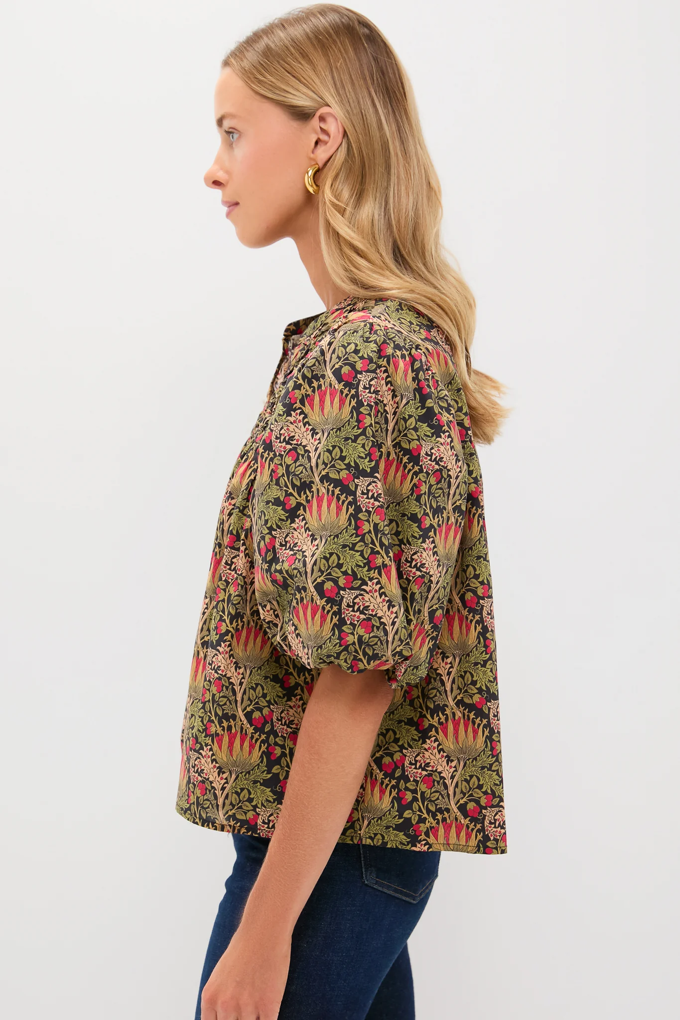 Black Multi Floral Frida Blouse - Image 3