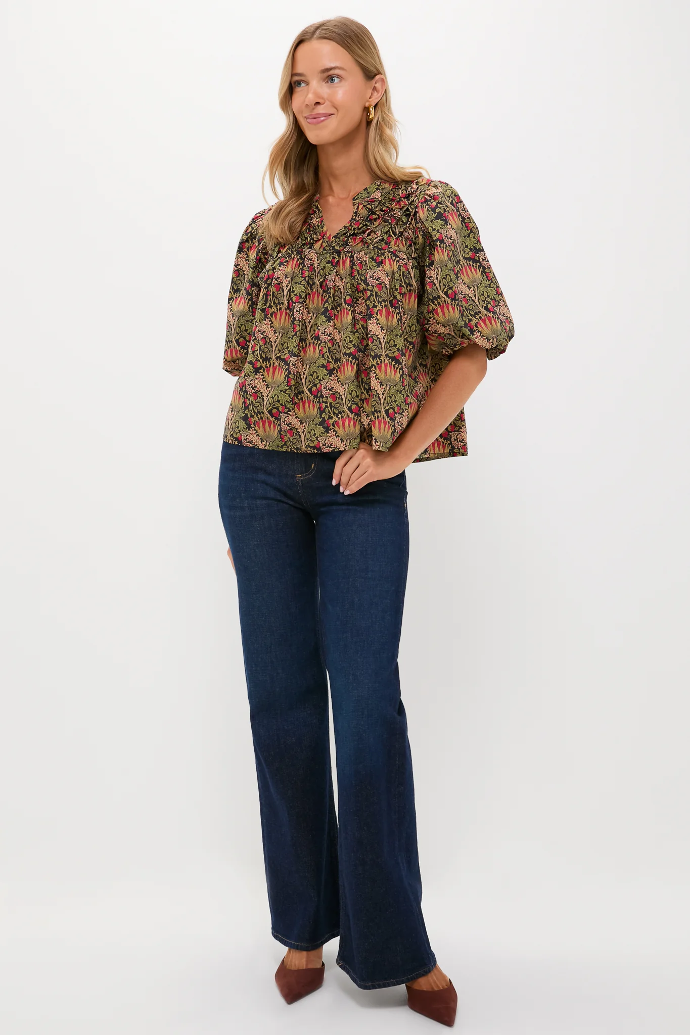 Black Multi Floral Frida Blouse - Image 6