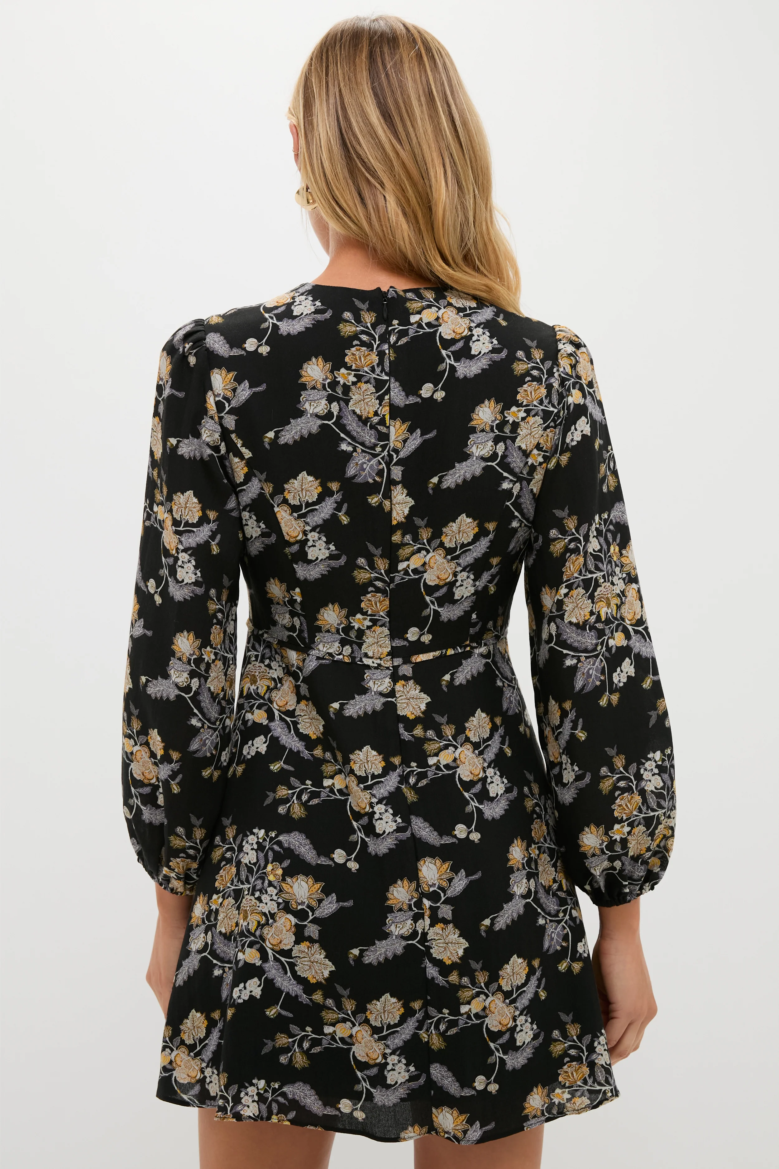 Black Multi Floral Sophia Mini Dress - Image 4