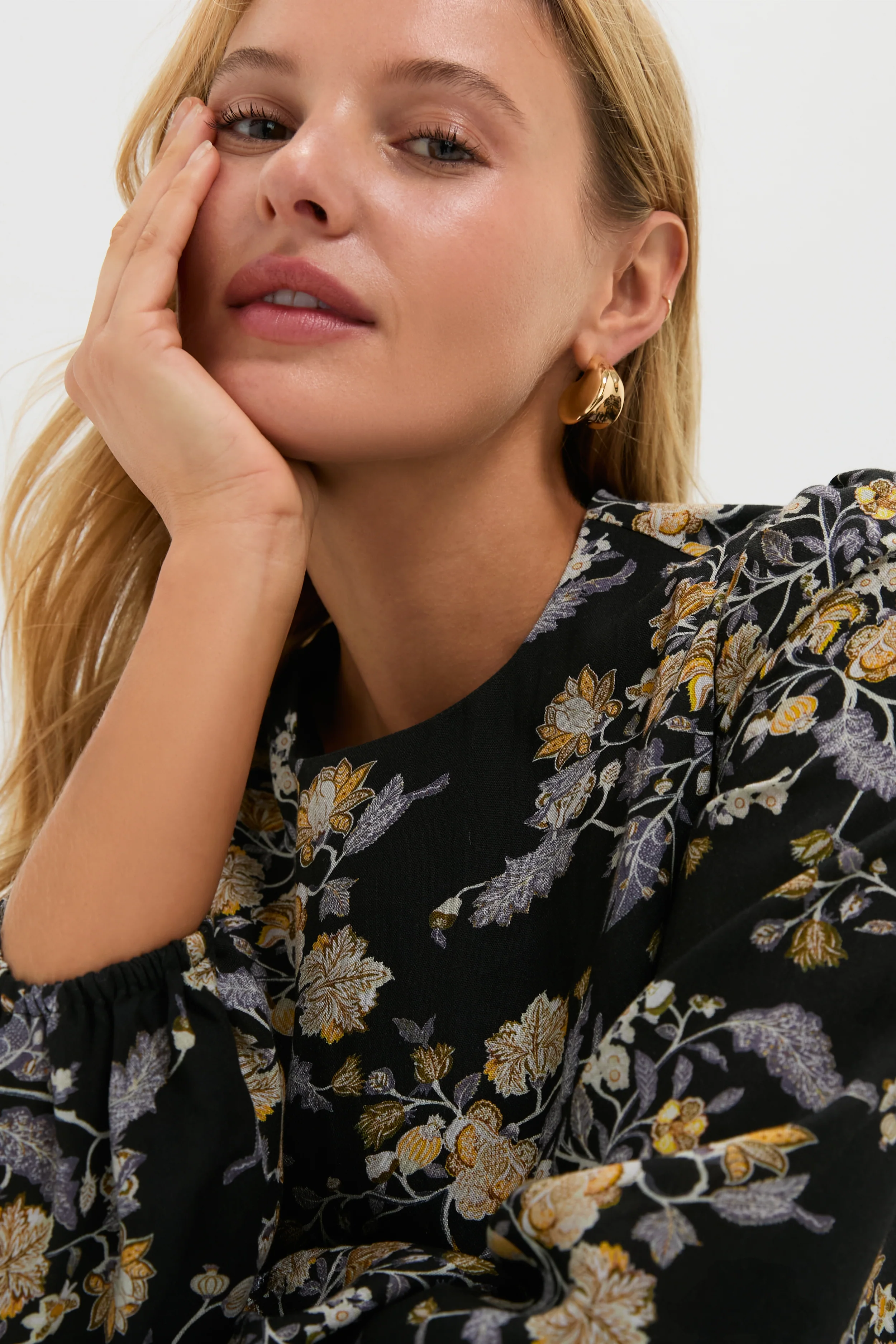 Black Multi Floral Sophia Mini Dress - Image 5