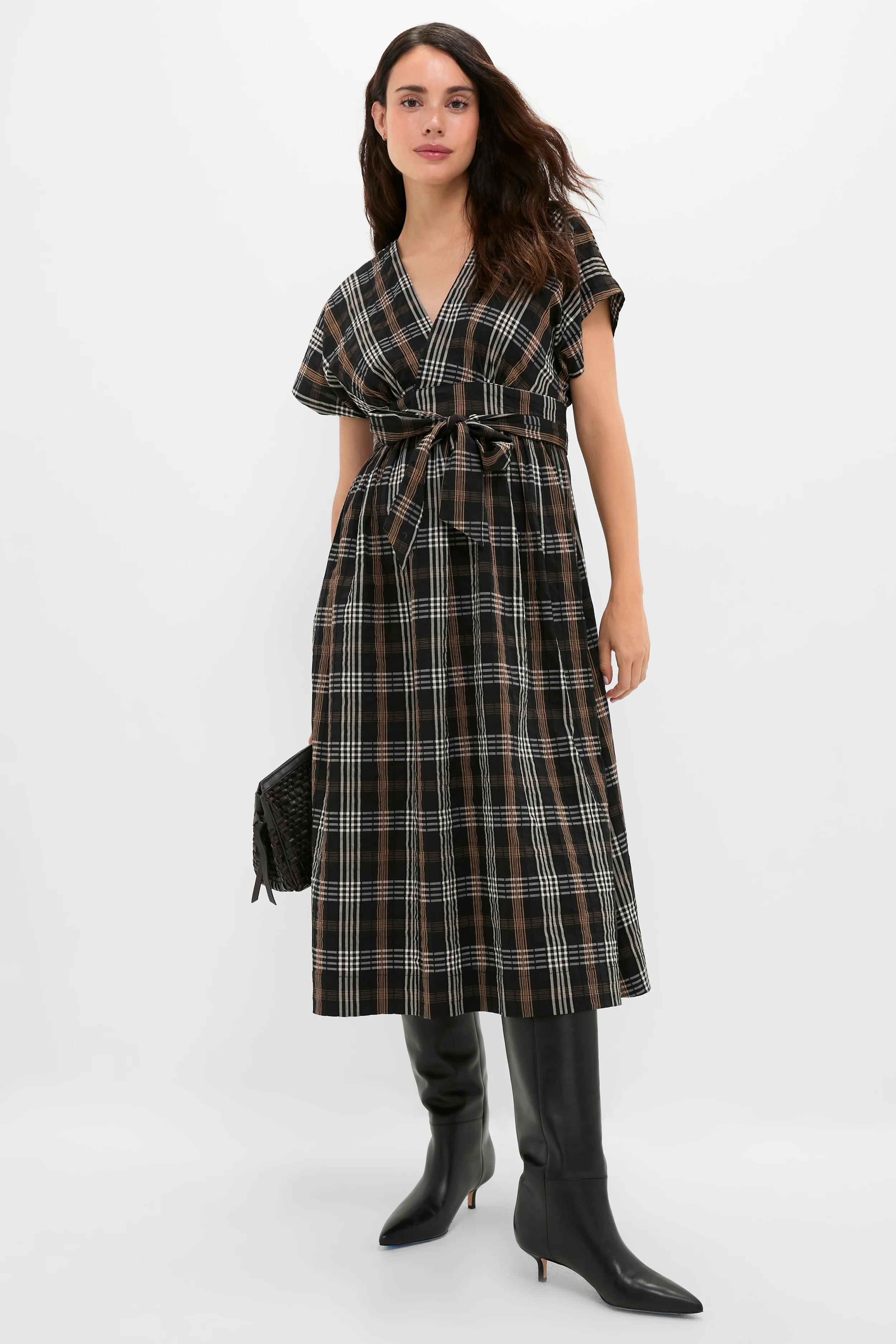 Black Multi Plaid Carolina Dress - Image 2