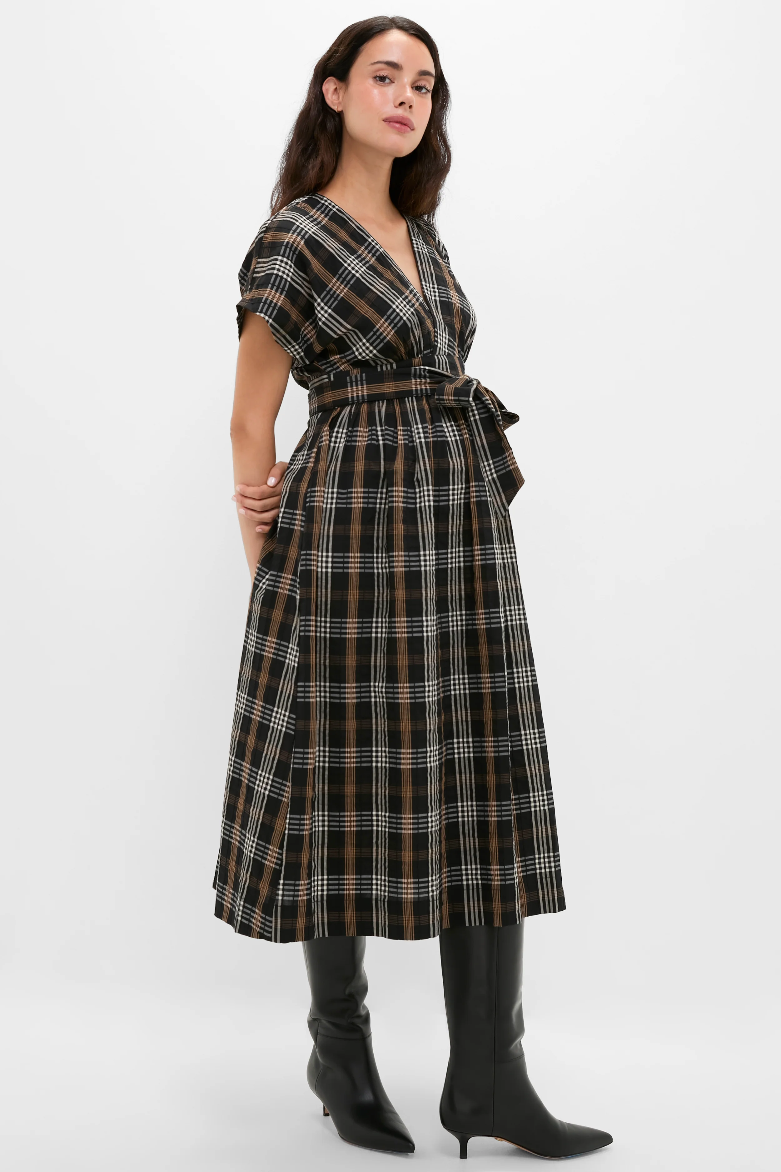 Black Multi Plaid Carolina Dress - Image 3