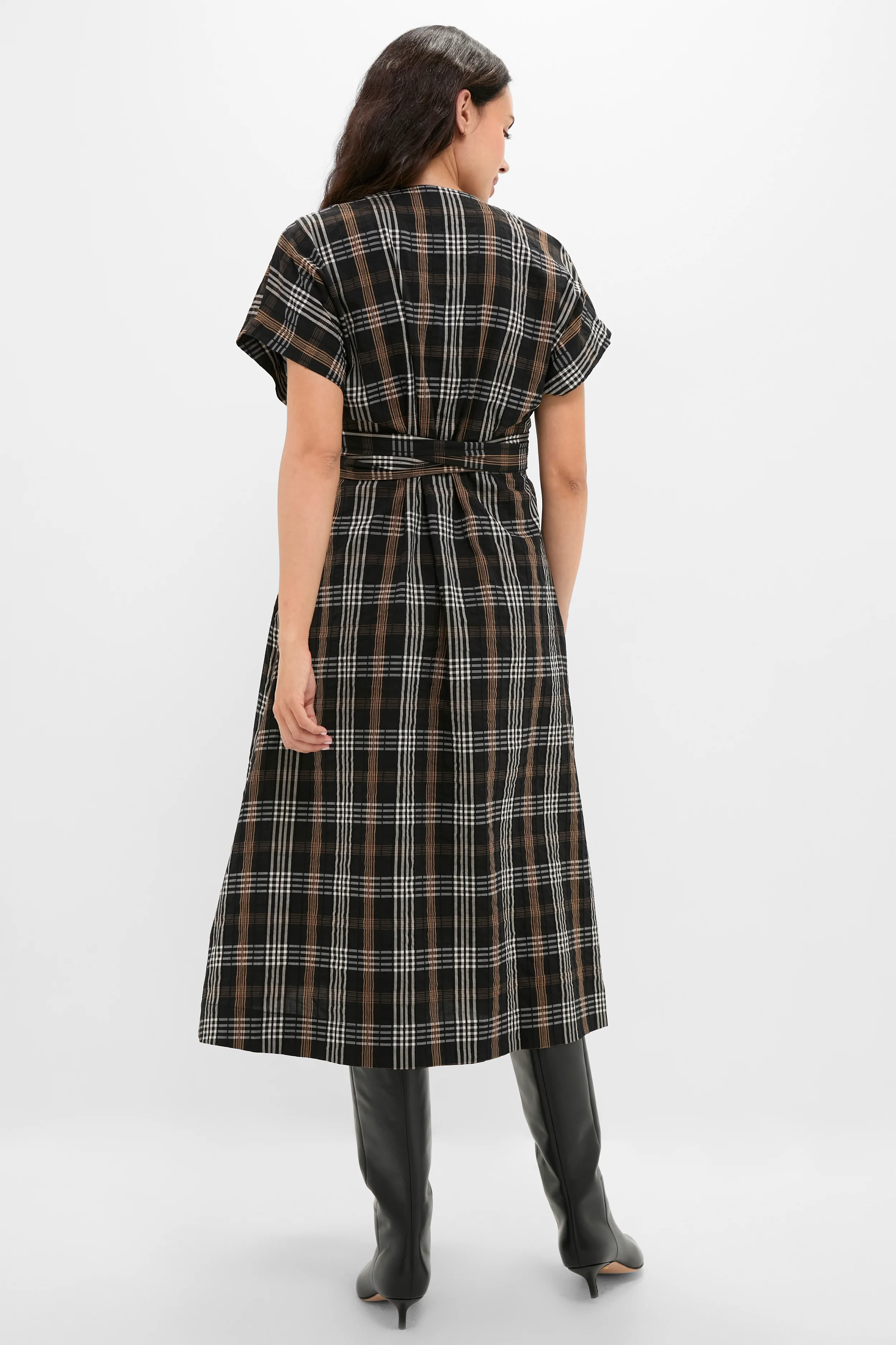 Black Multi Plaid Carolina Dress - Image 4
