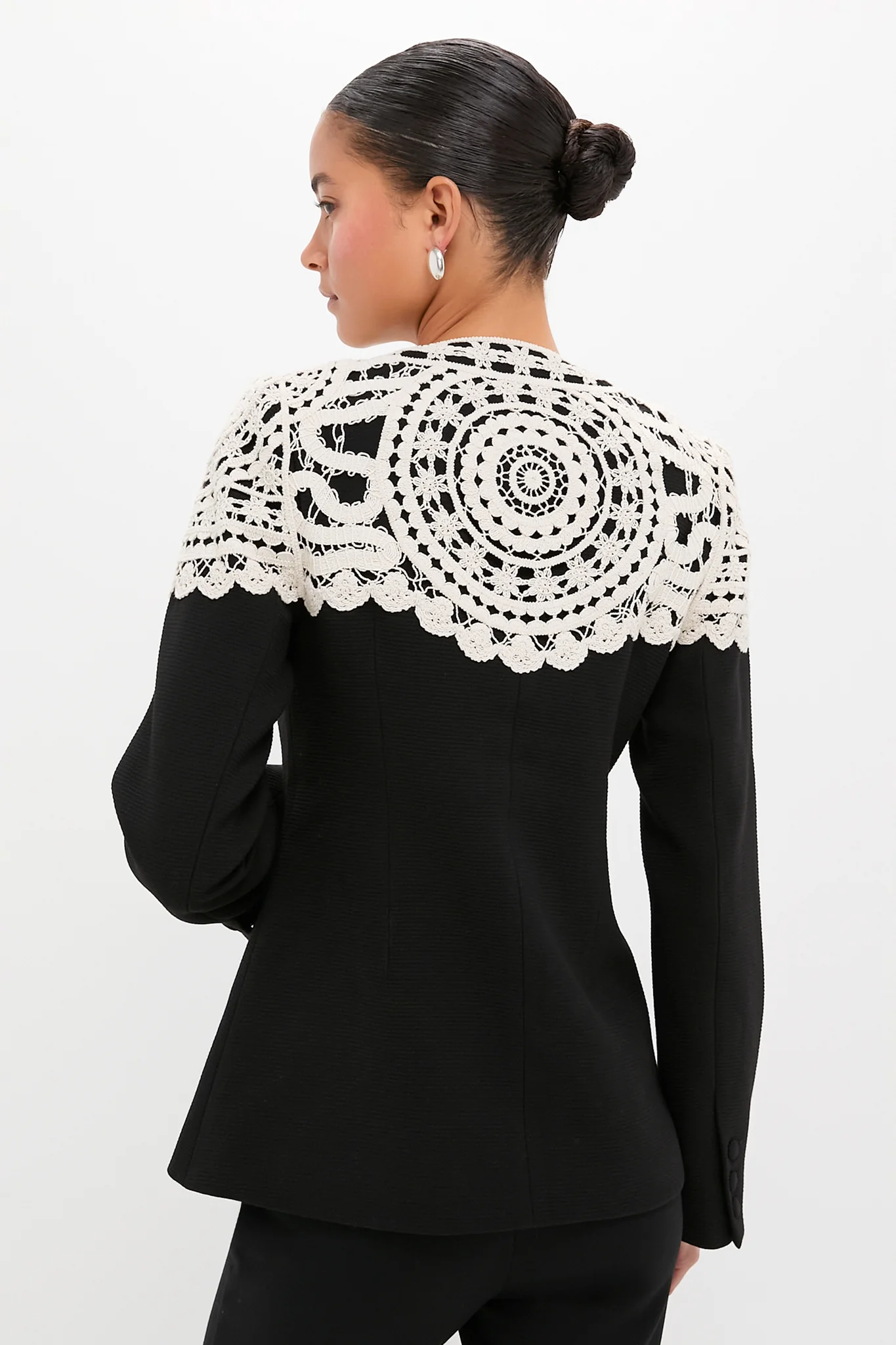 Black Nara Crochet Jacket - Image 4