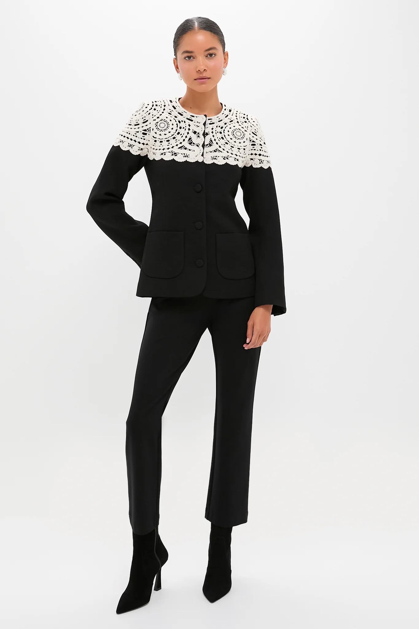 Black Nara Crochet Jacket - Image 6