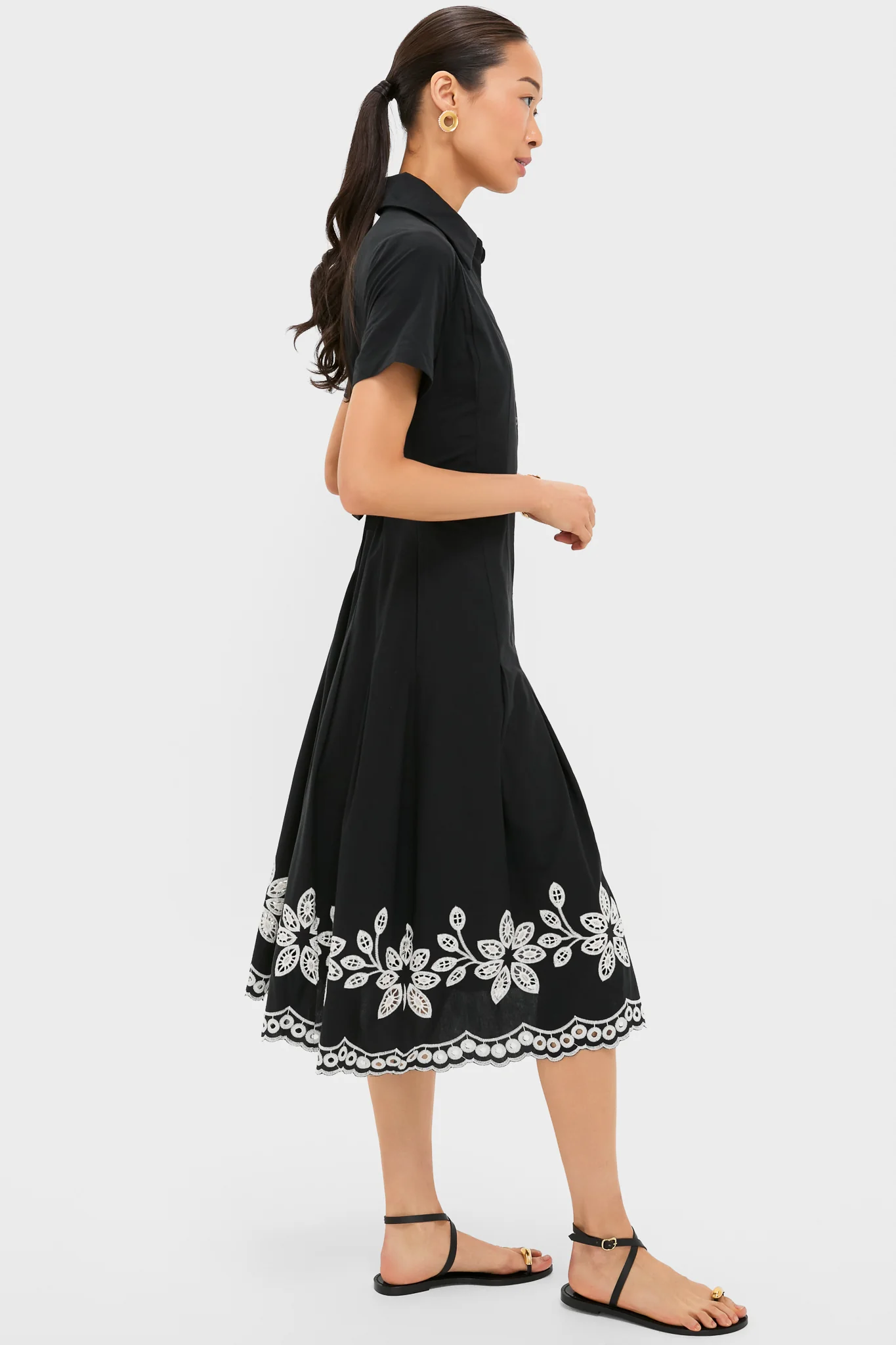Black Natural Isidora Midi Shirt Dress - Image 3