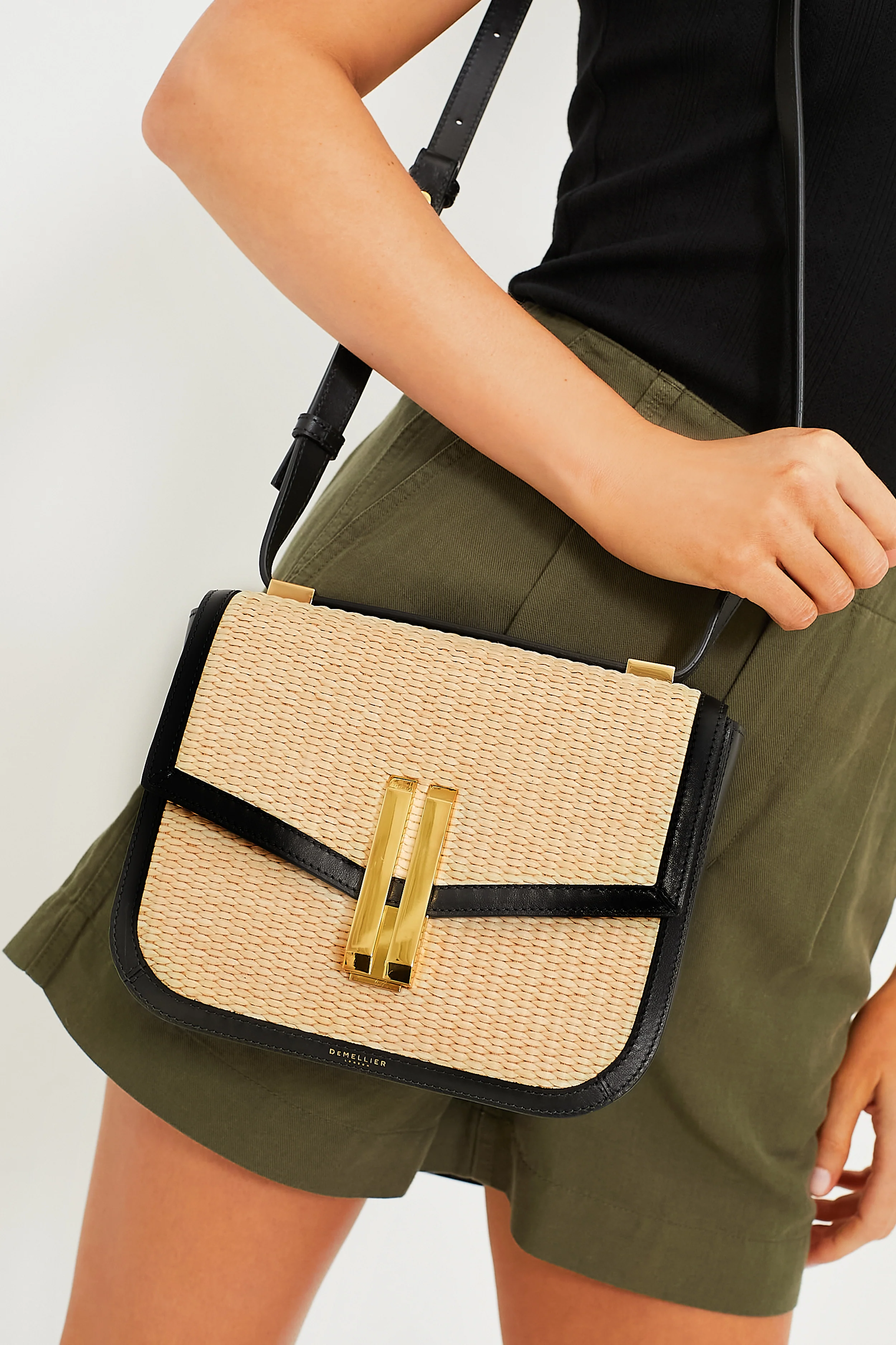 Black Natural Raffia Vancouver Bag - Image 2