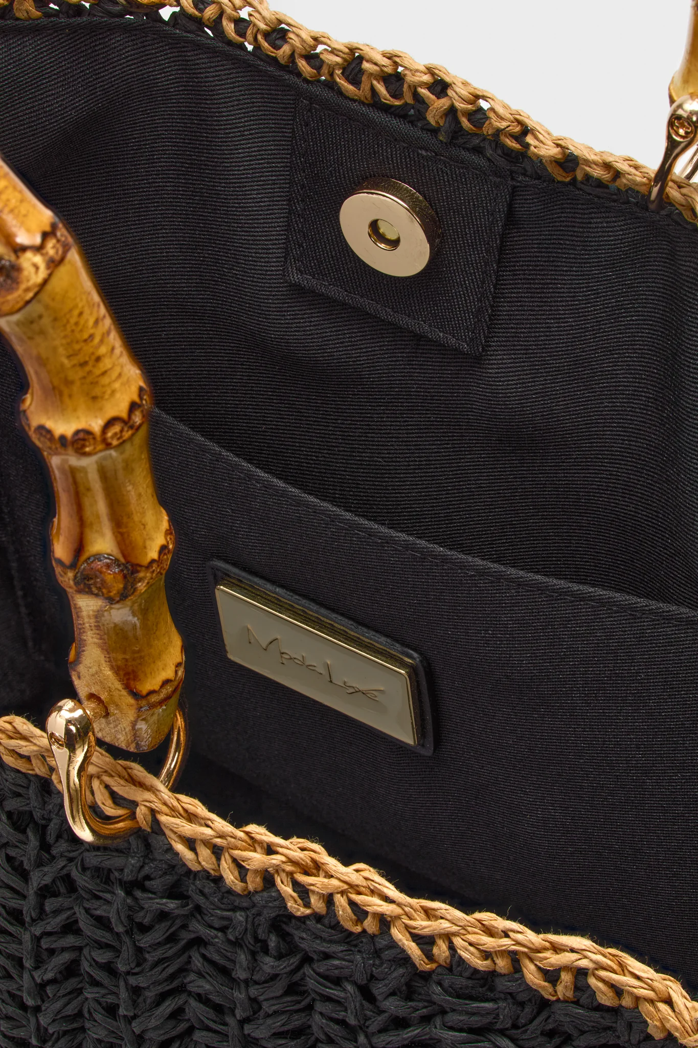 Black Natural Zarina Satchel - Image 5