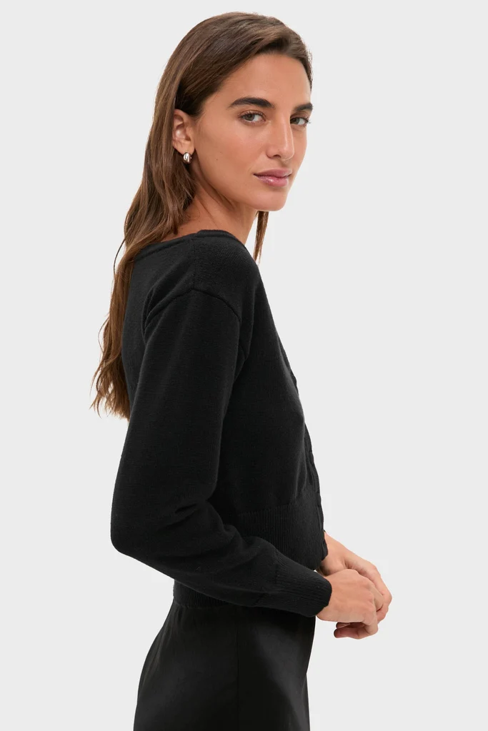 Black Off the Shoulder Stevens Sweater - Image 3