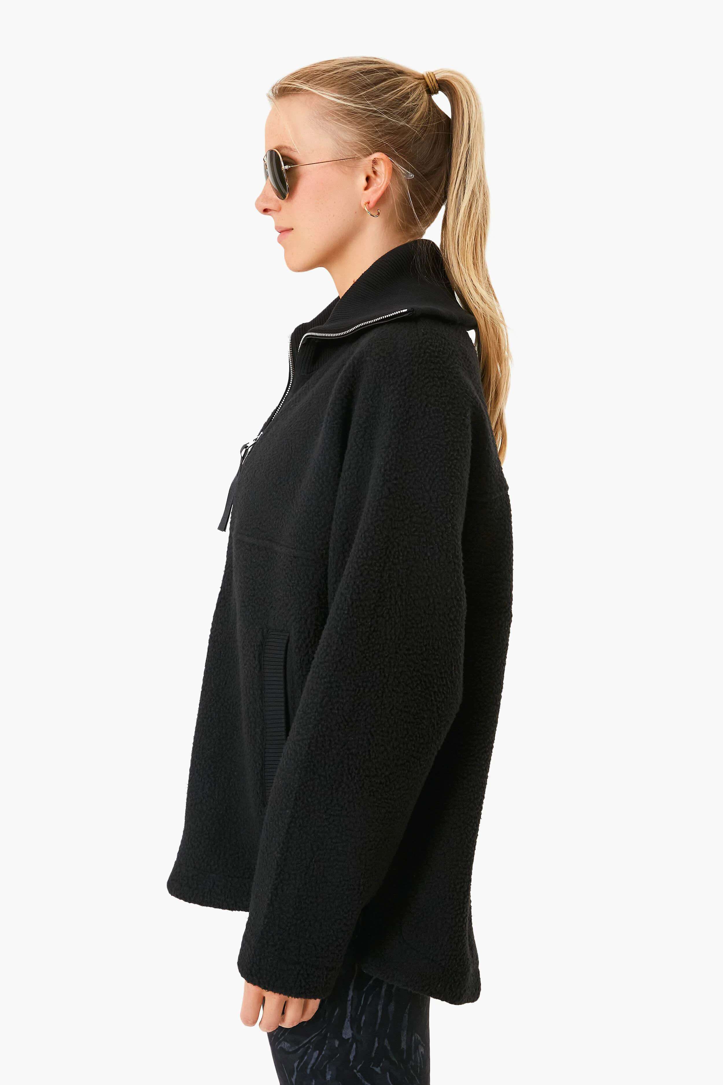 Black Olivia Fleece Jacket - Image 3