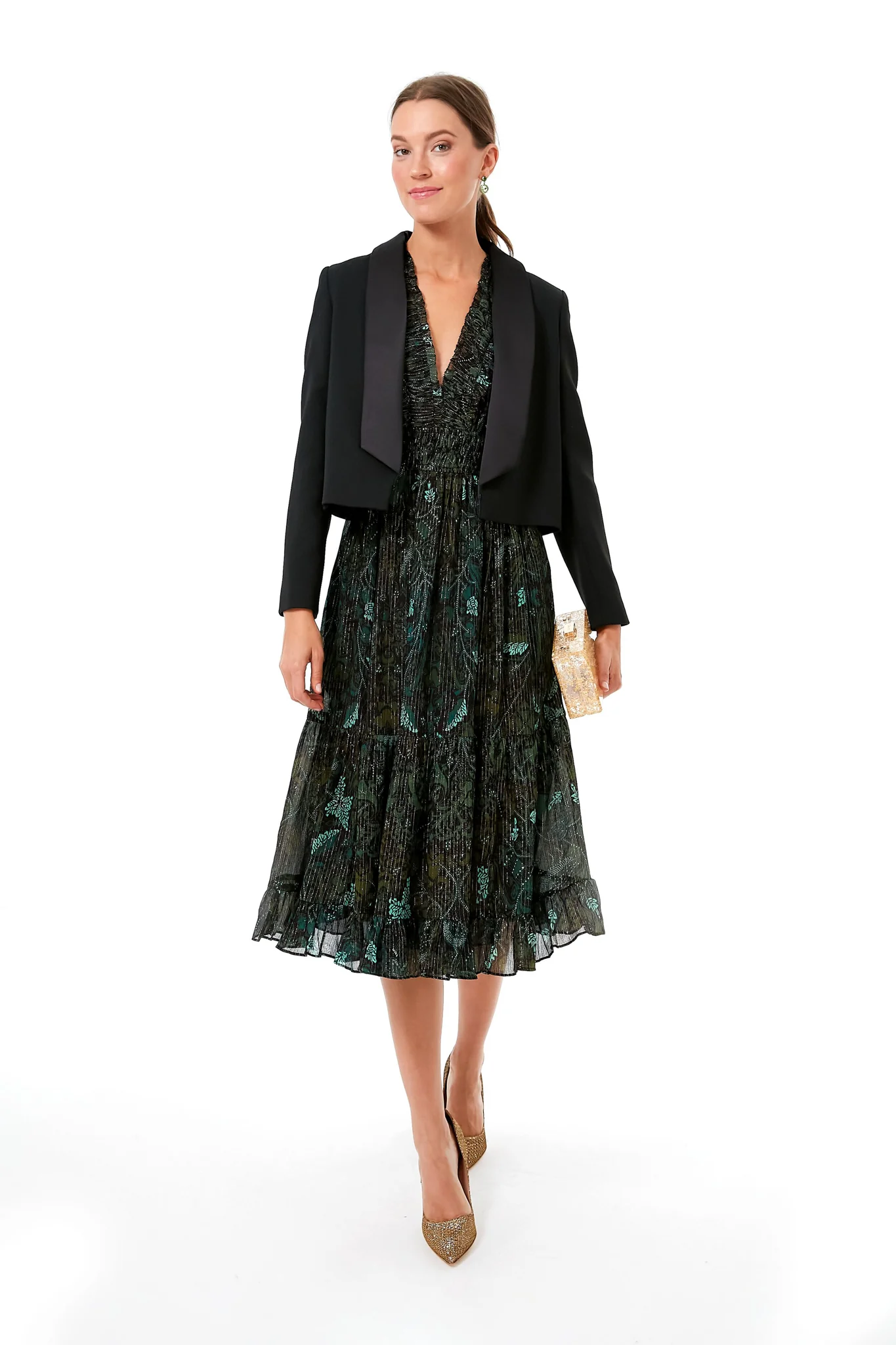 Black Otto Cropped Tuxedo Jacket - Image 2