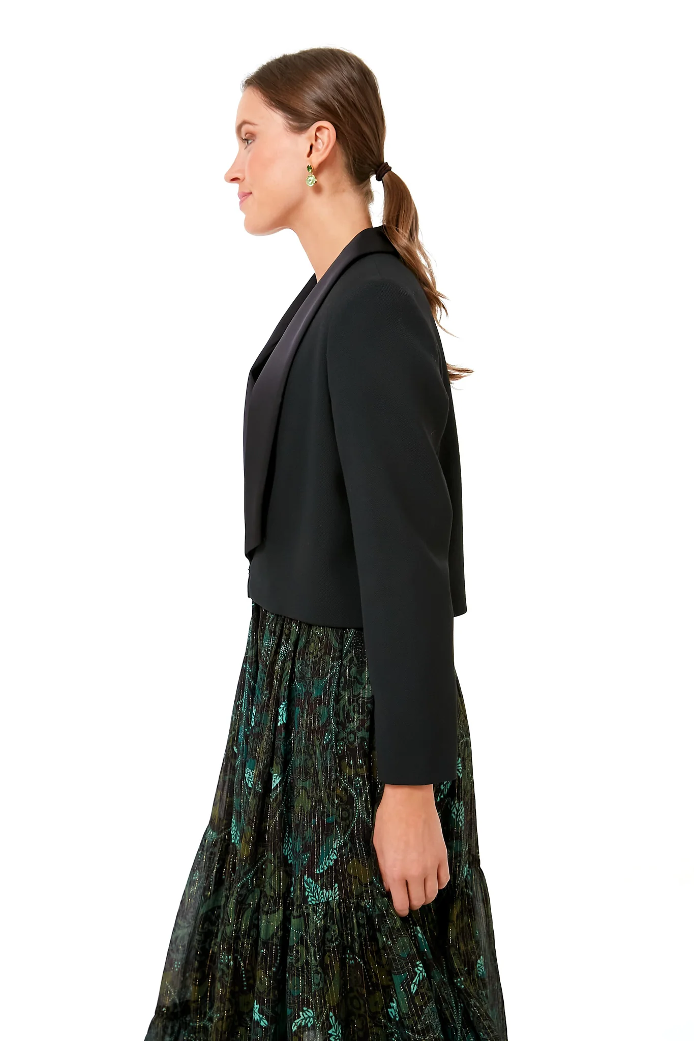 Black Otto Cropped Tuxedo Jacket - Image 3