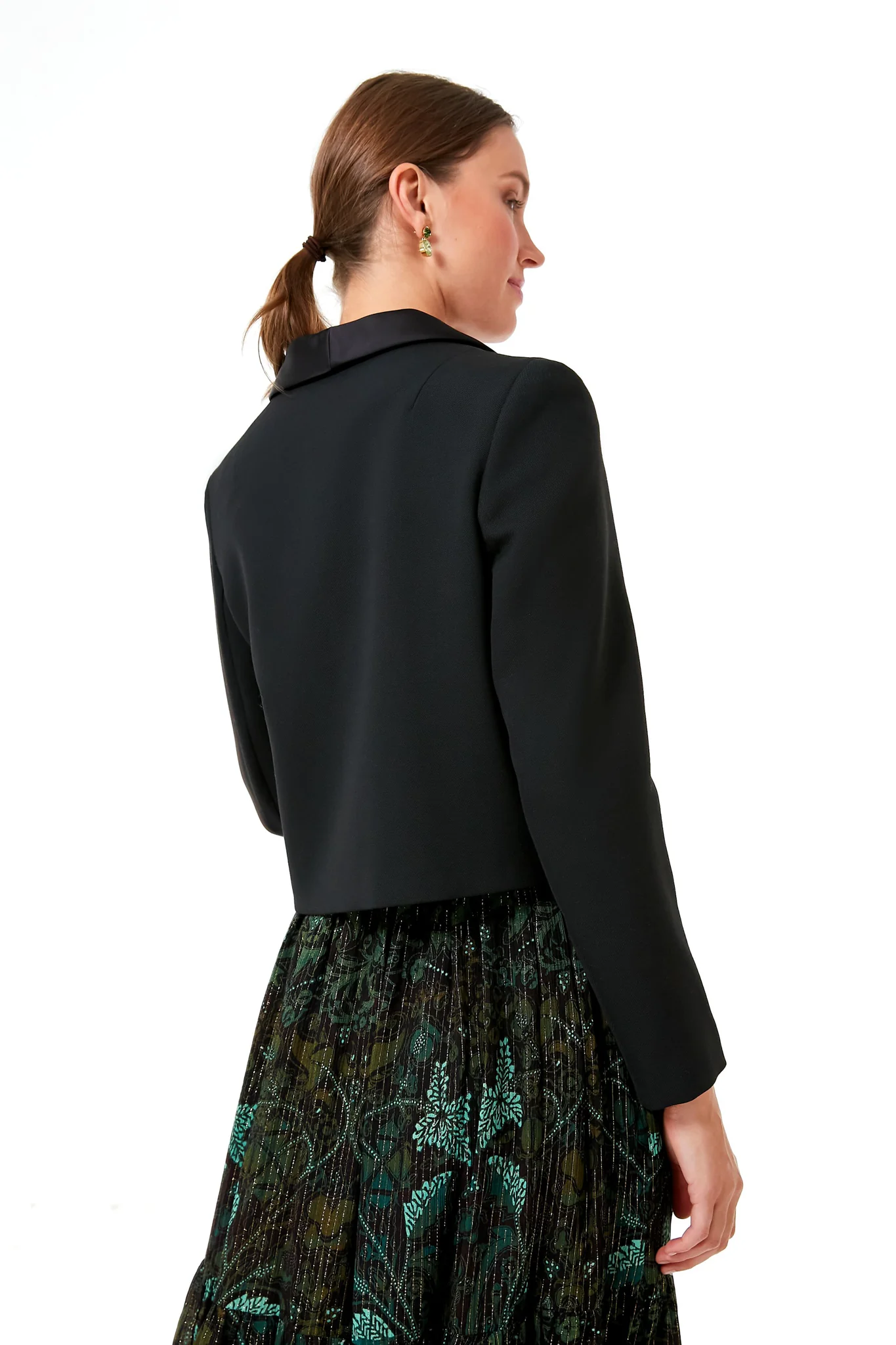 Black Otto Cropped Tuxedo Jacket - Image 4