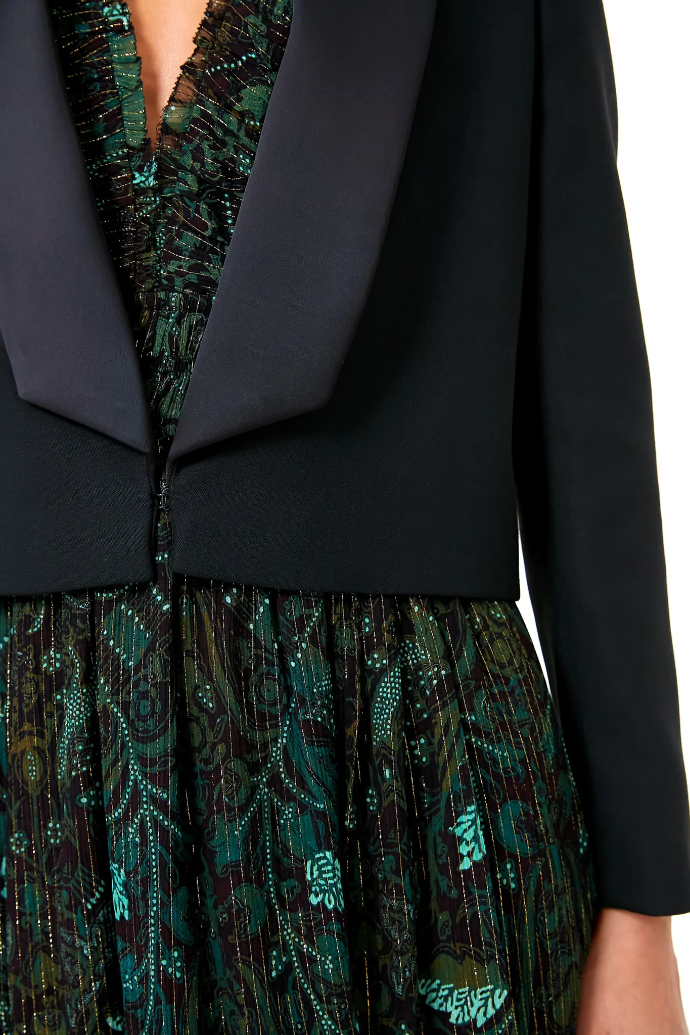 Black Otto Cropped Tuxedo Jacket - Image 5