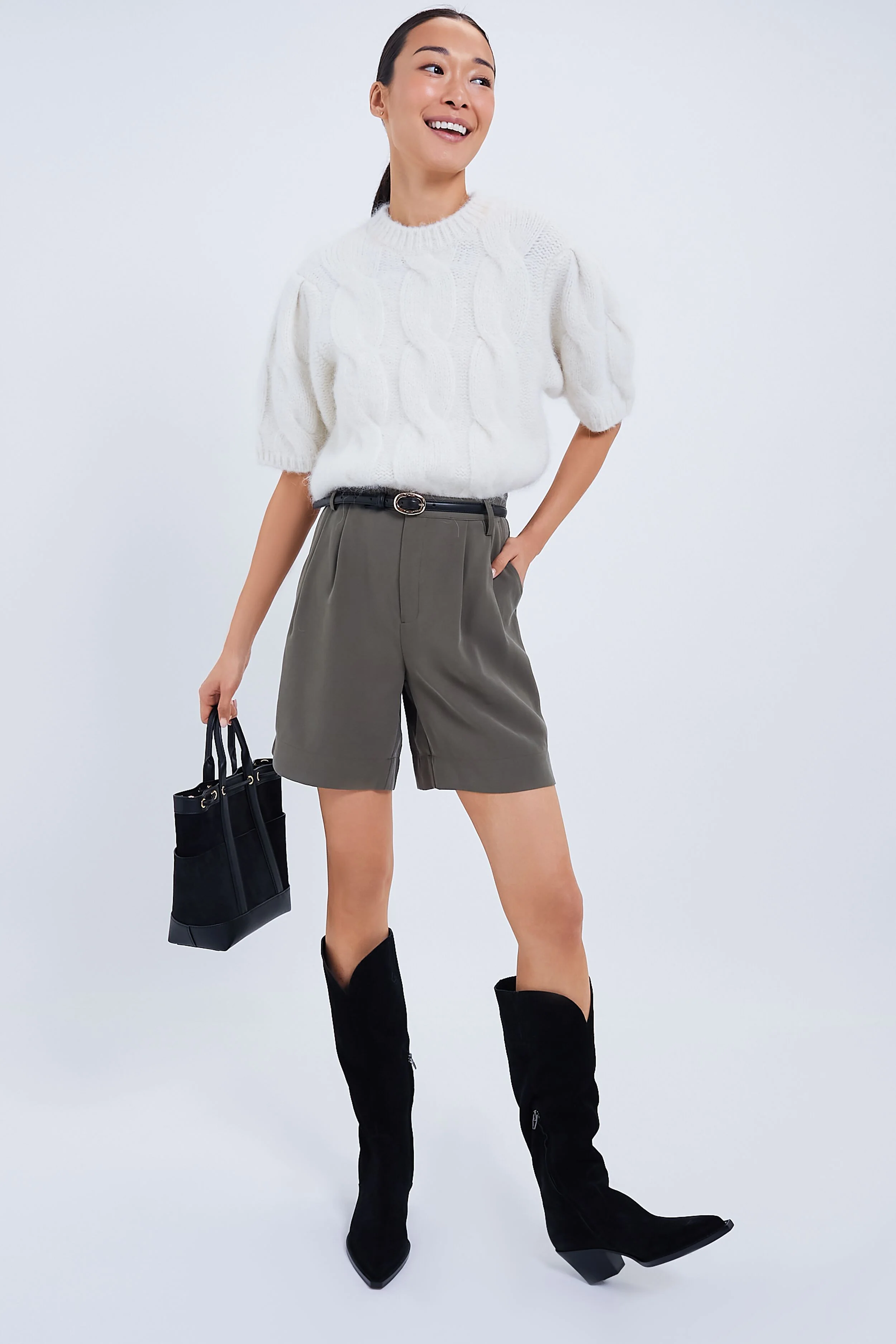 Black Oval Buckle Skinny Belt - Image 3