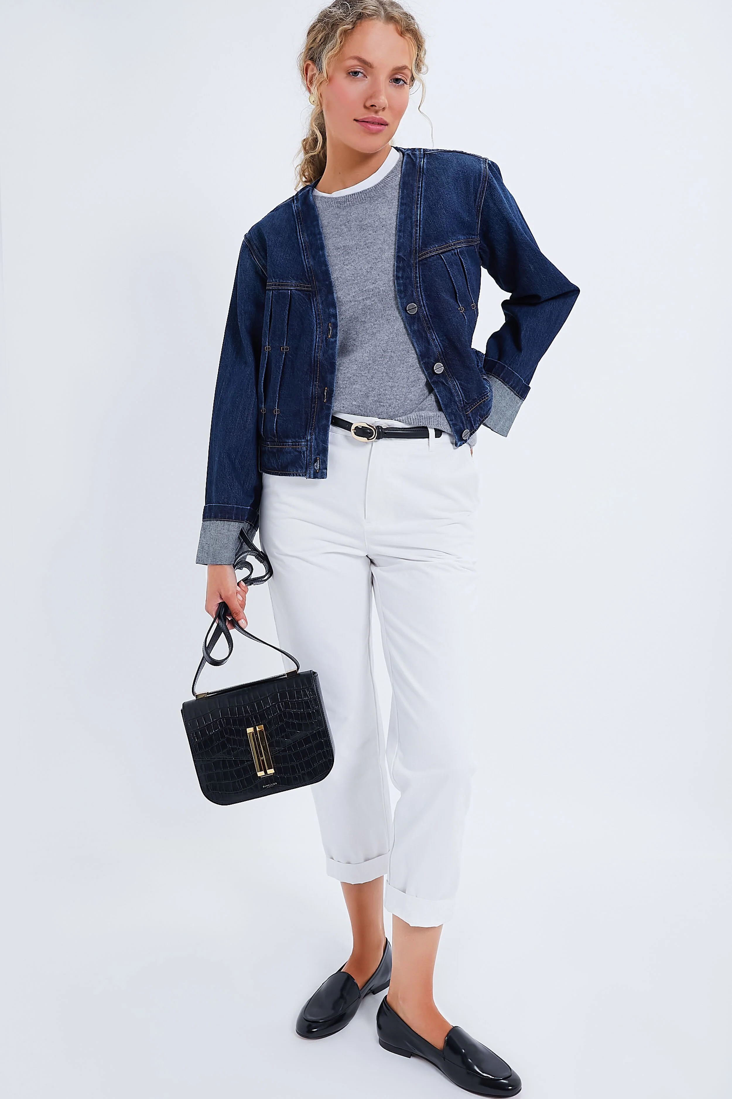 Black Oval Buckle Skinny Belt - Image 6