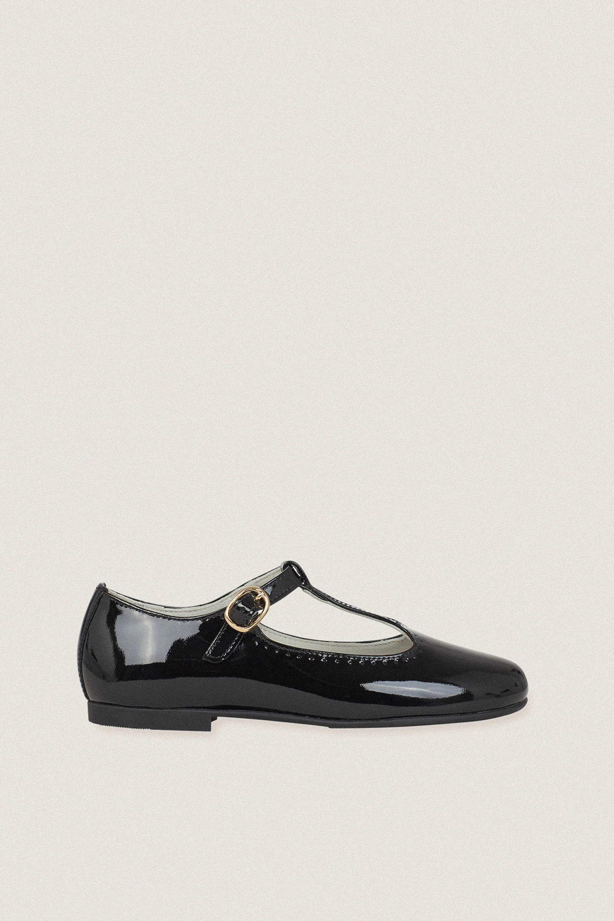 Black Patent Leather T Bar Shoes - Image 4