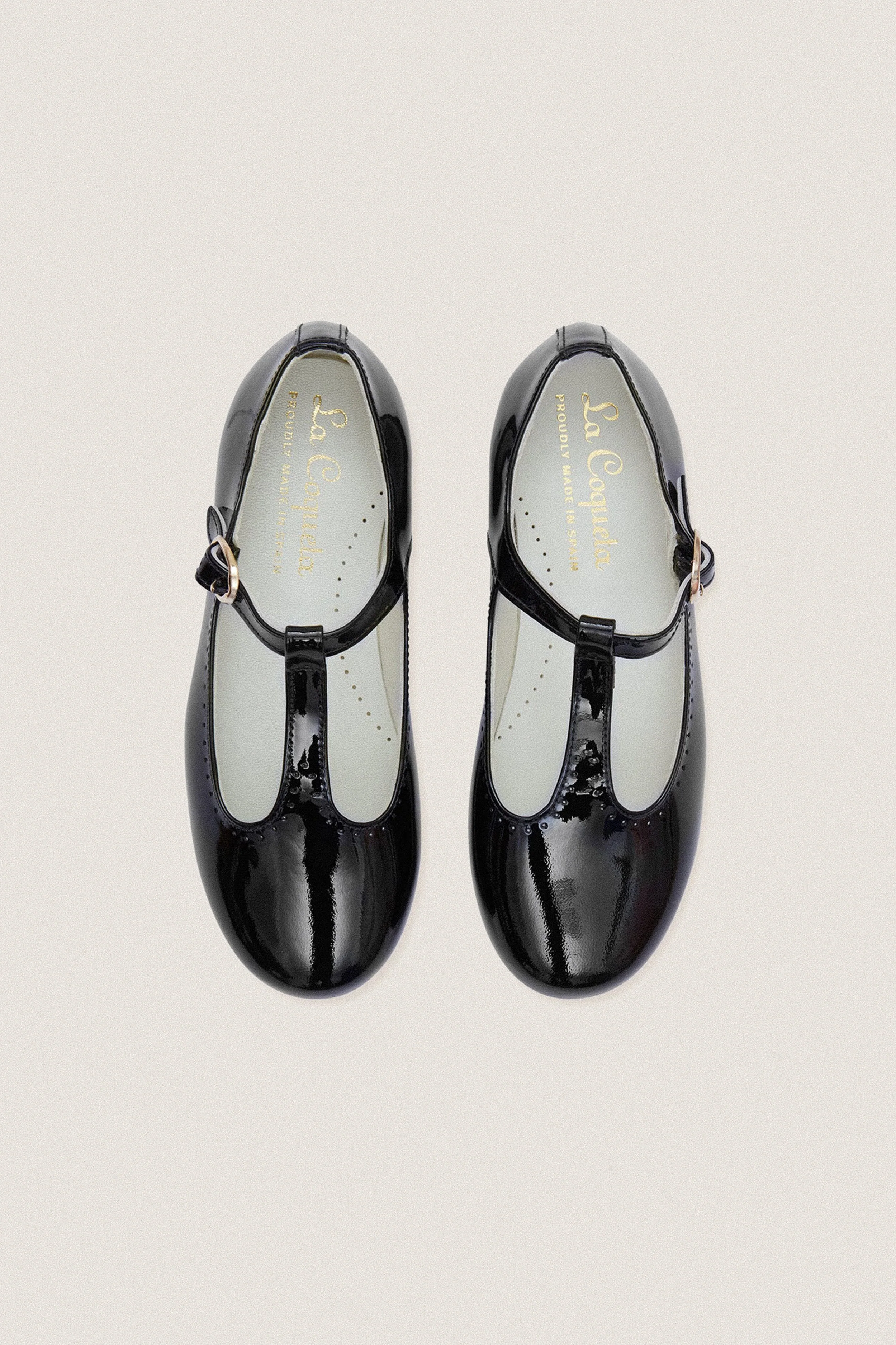 Black Patent Leather T Bar Shoes - Image 5