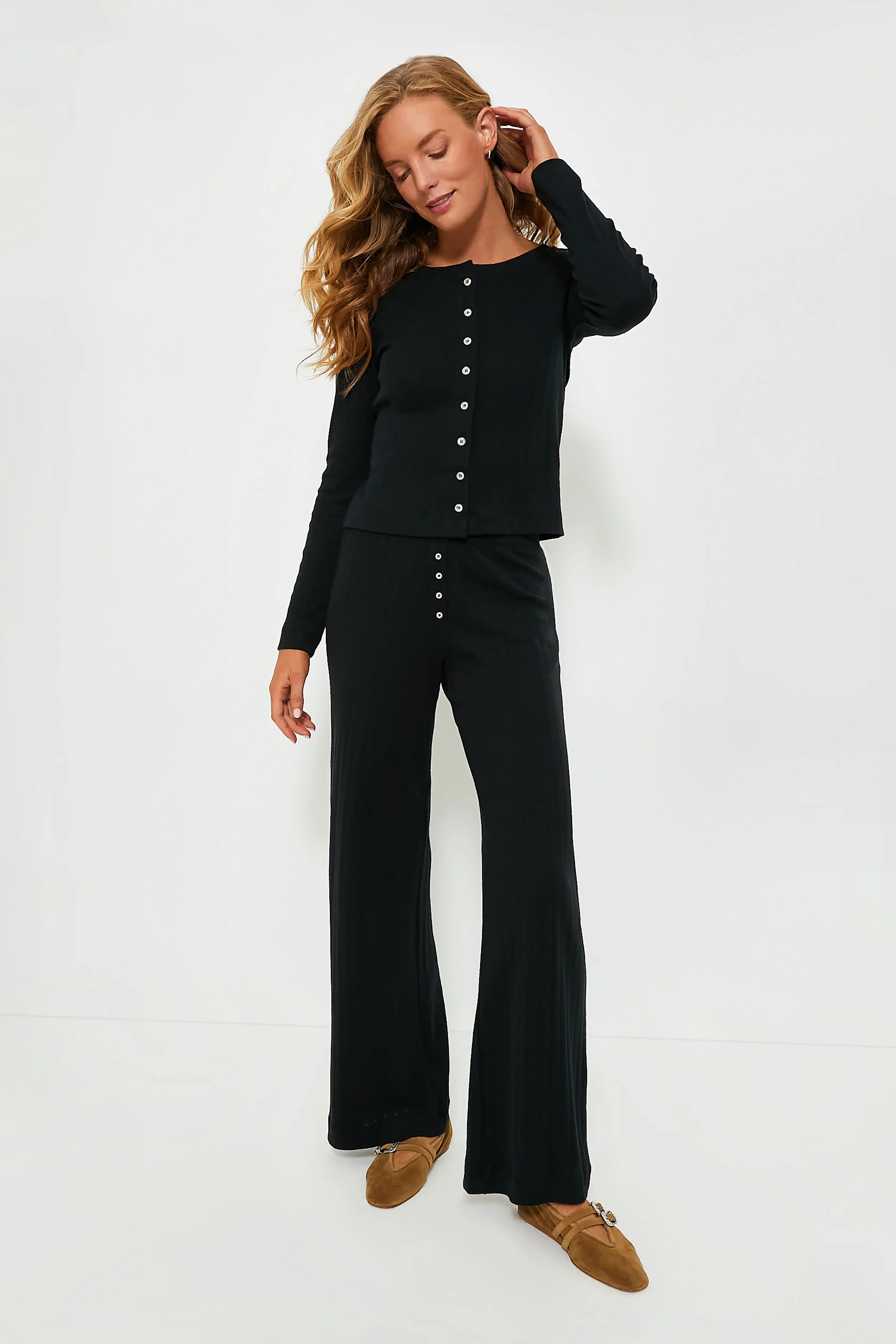 Black Pointelle Boxer Pant - Image 2
