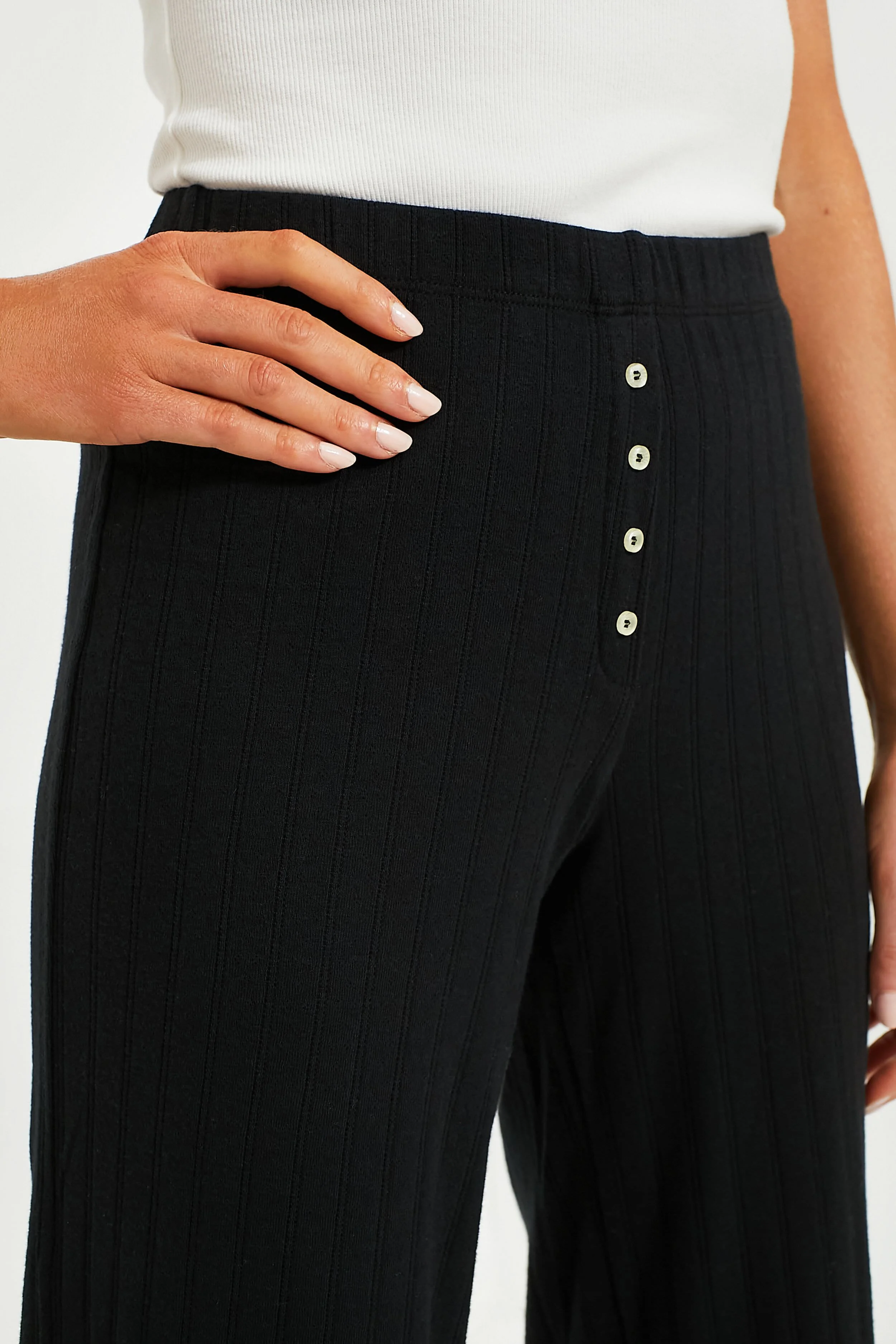 Black Pointelle Boxer Pant - Image 5