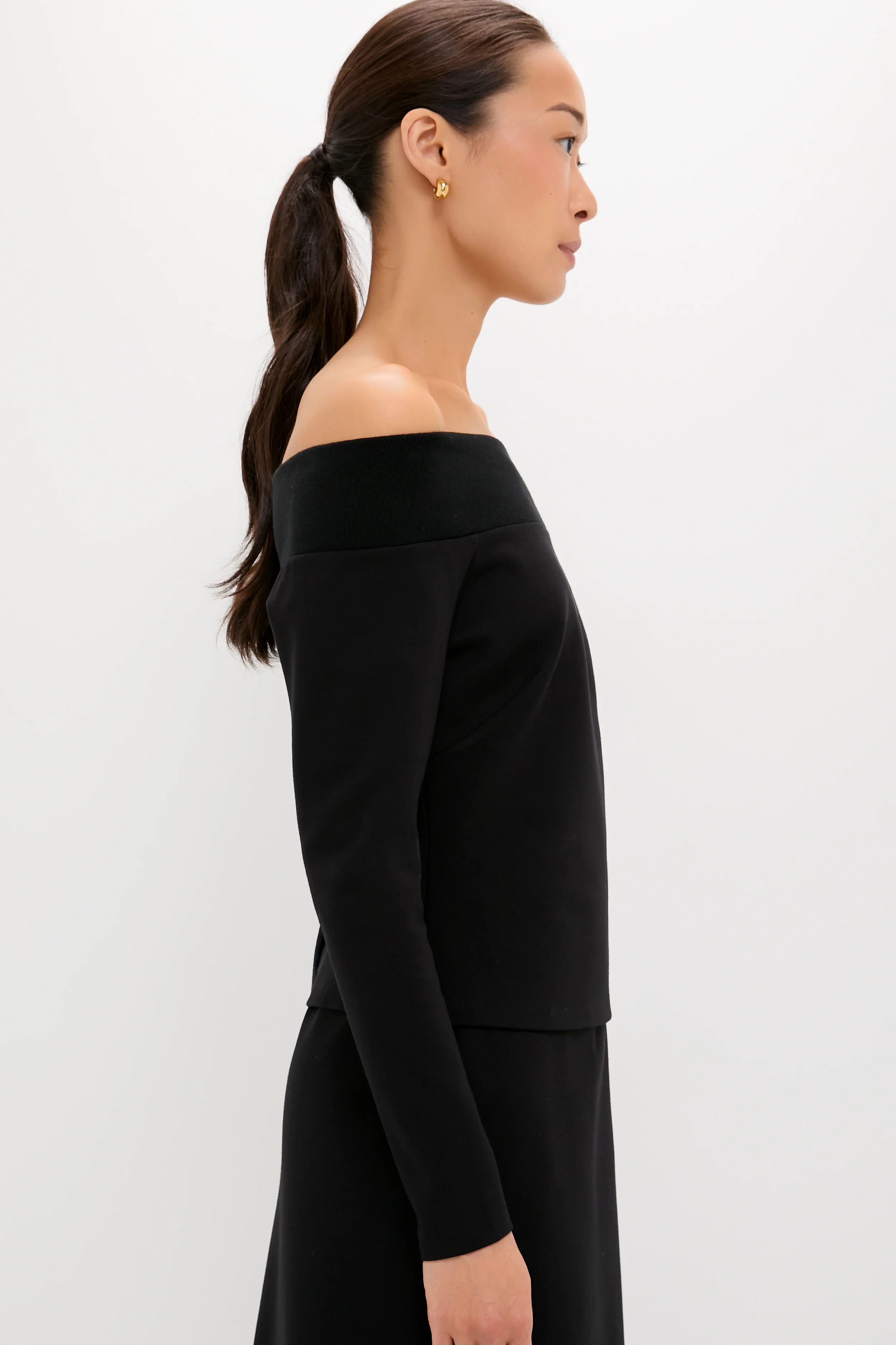 Black Ponte Off the Shoulder Mara Top - Image 3
