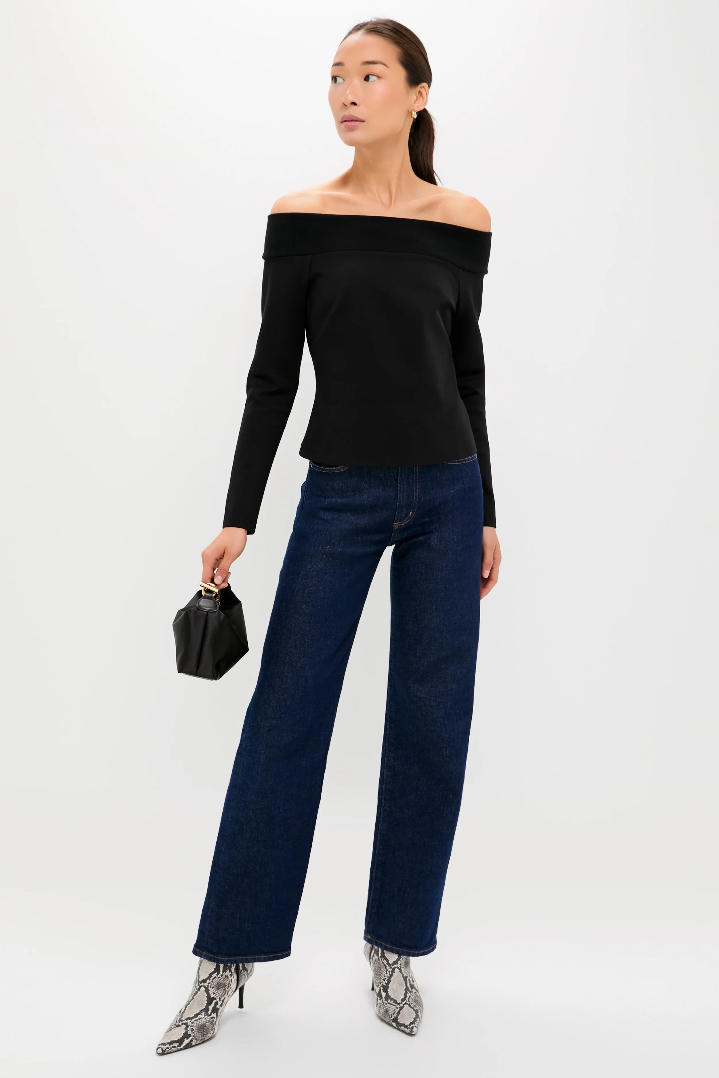 Black Ponte Off the Shoulder Mara Top - Image 7