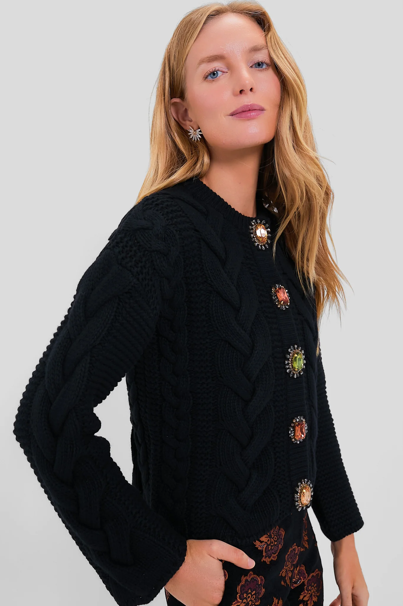 Black Portrait Cardigan - Image 3