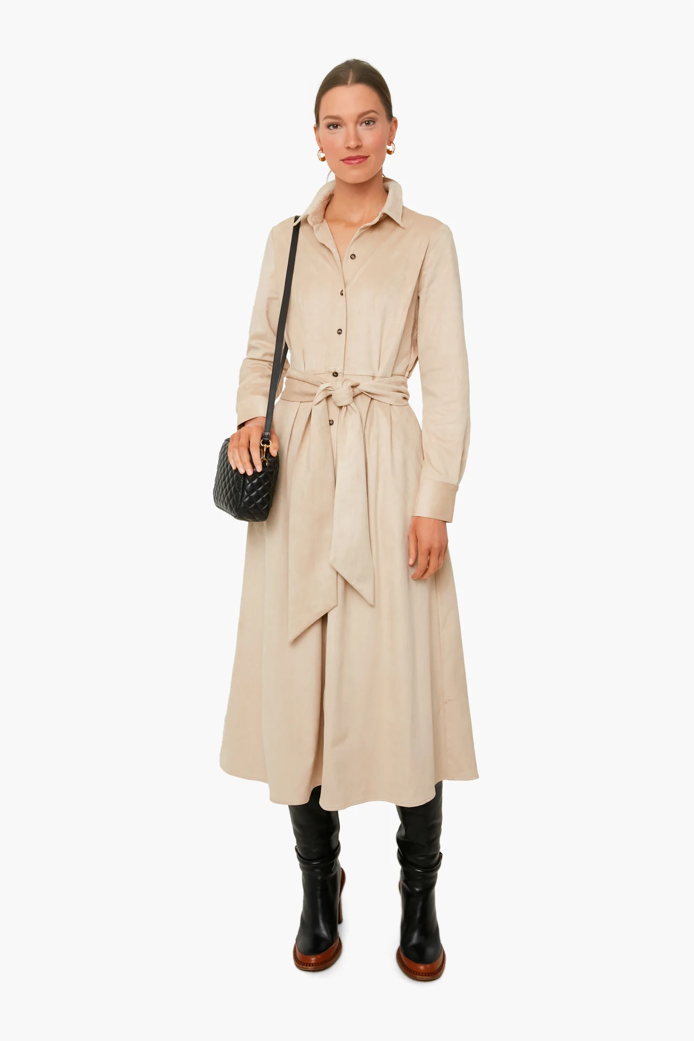 Black Quilted Midi Sac - Image 3