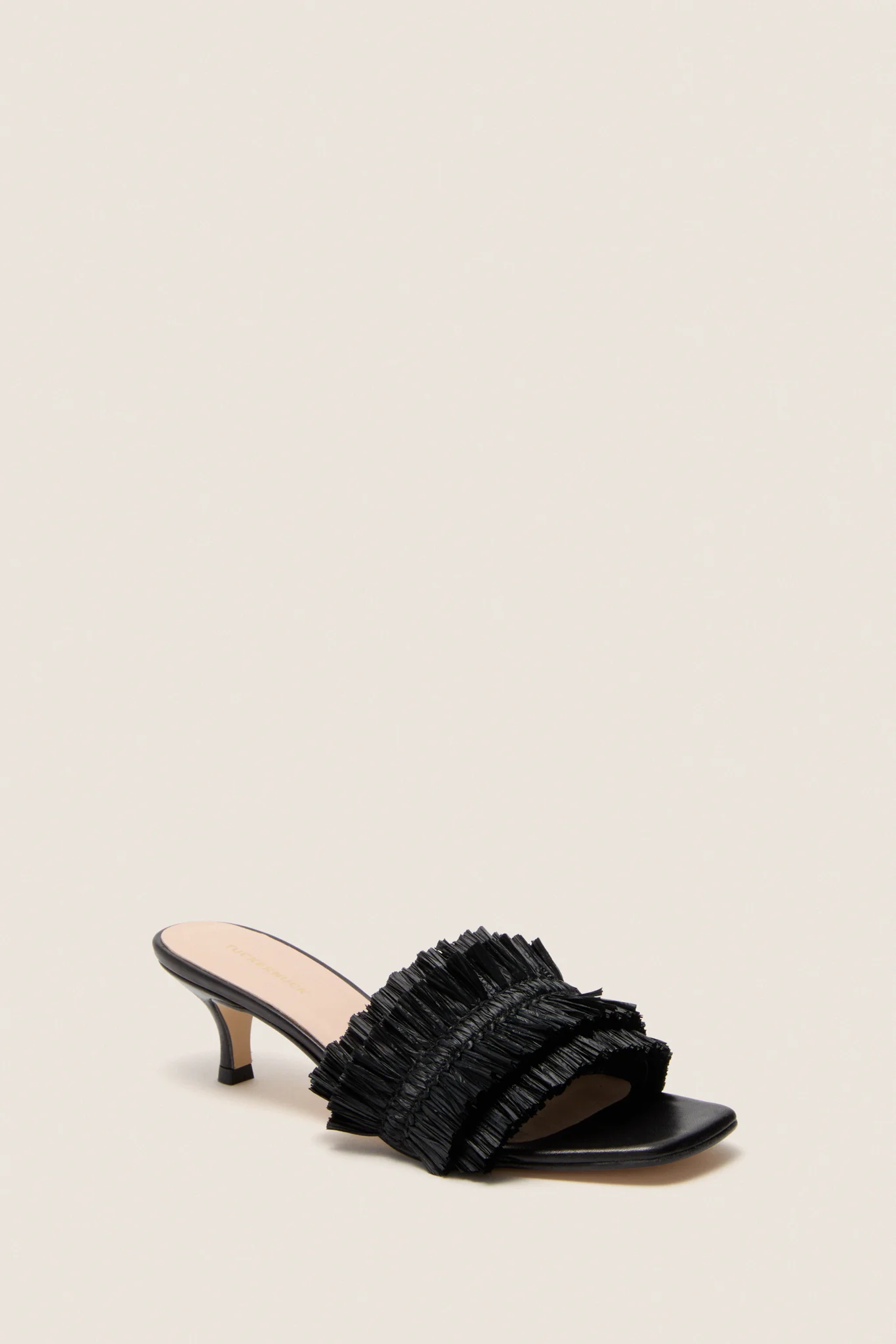 Black Raffia Christy Heels