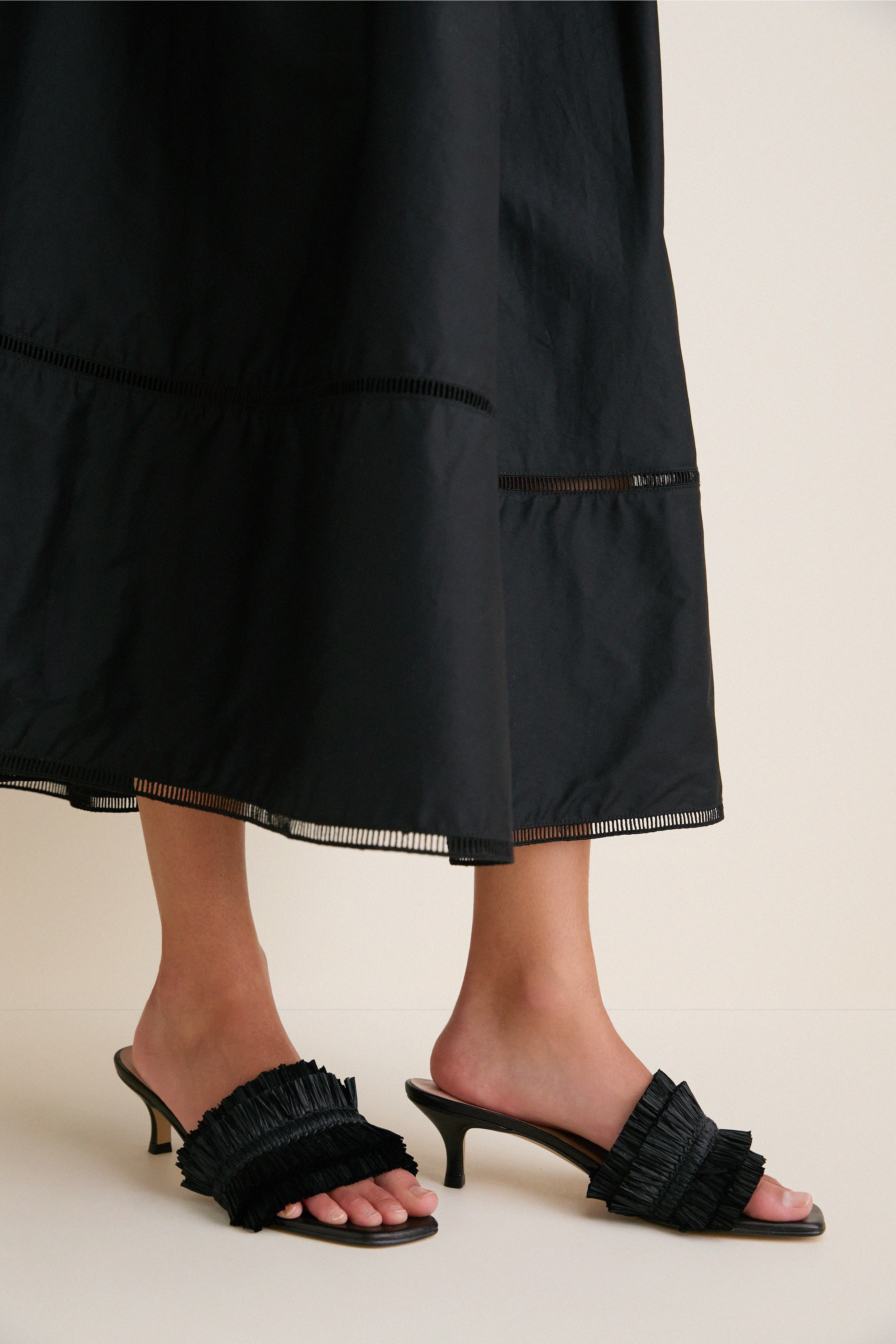 Black Raffia Christy Heels - Image 2