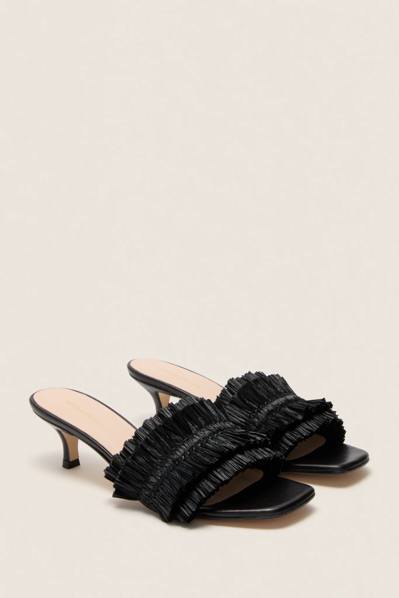 Black Raffia Christy Heels - Image 4