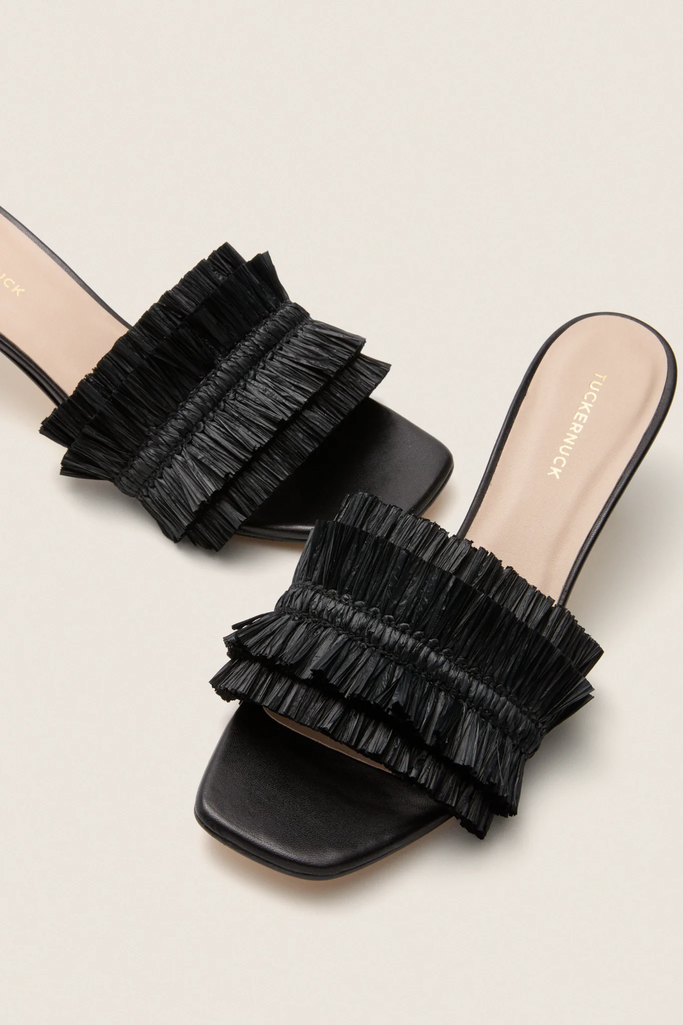 Black Raffia Christy Heels - Image 5