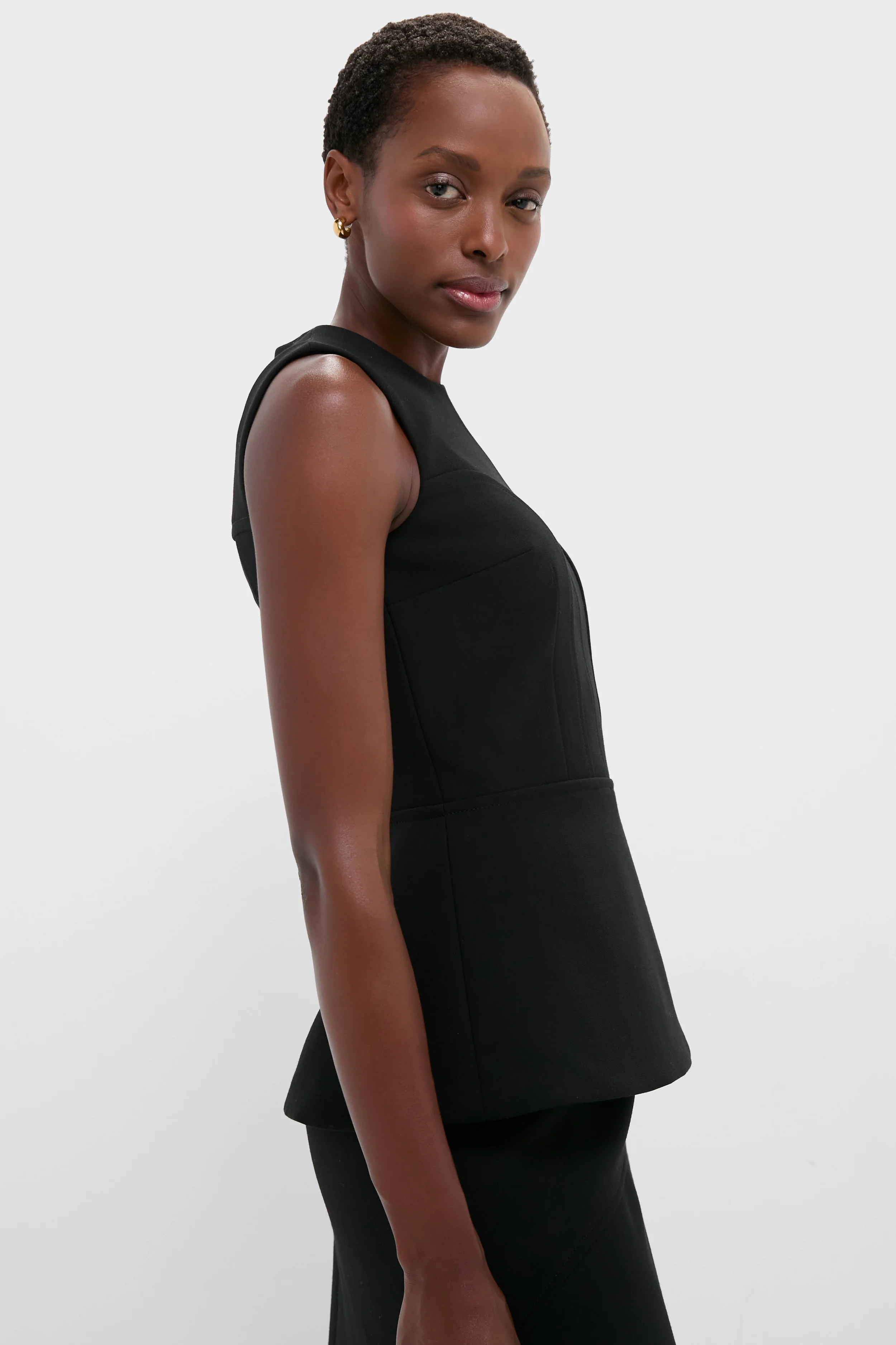 Black Reville Birdseye Suiting Top - Image 3