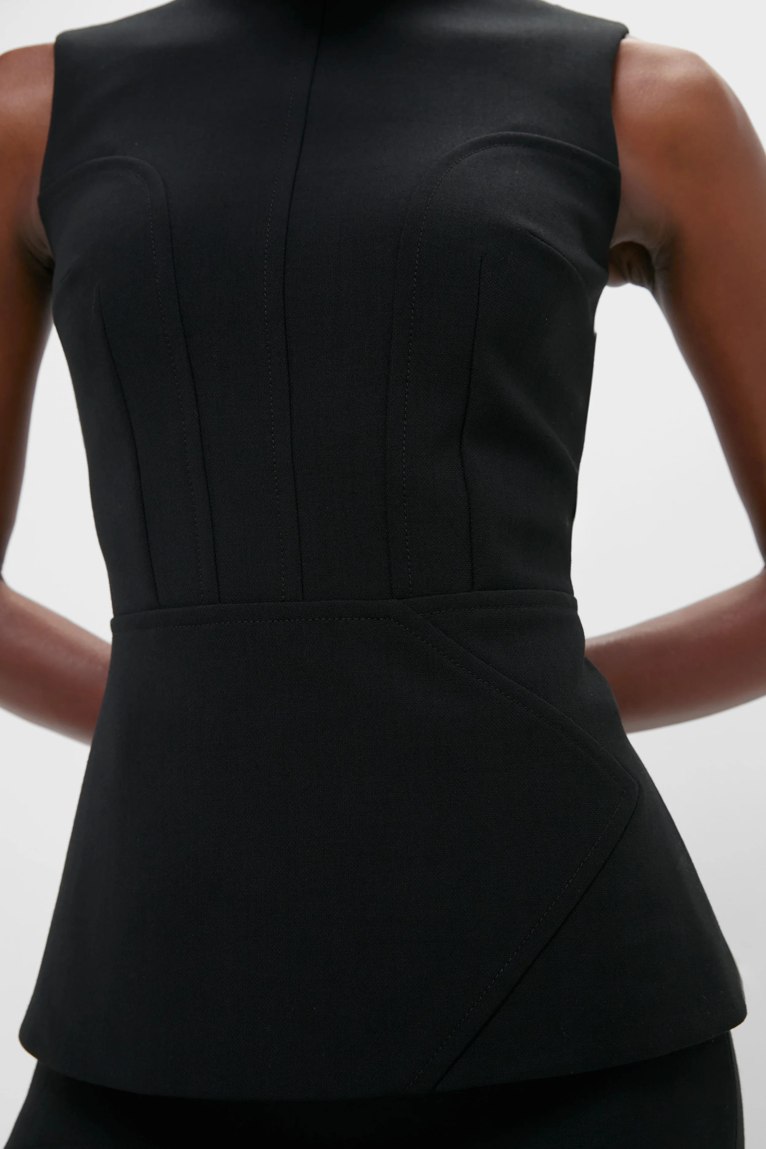 Black Reville Birdseye Suiting Top - Image 5