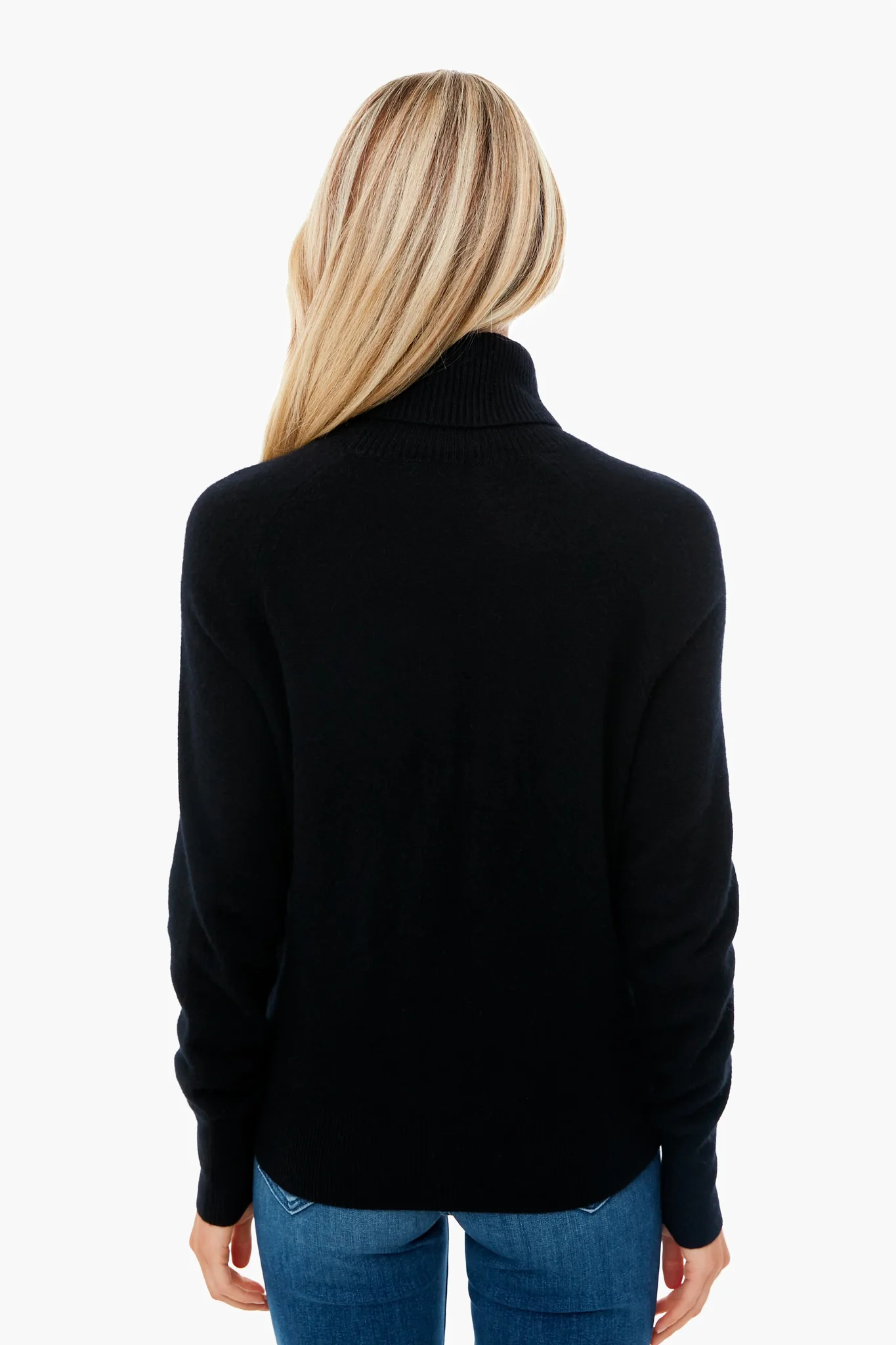 Black Ribbed Trim Turtleneck - Image 4