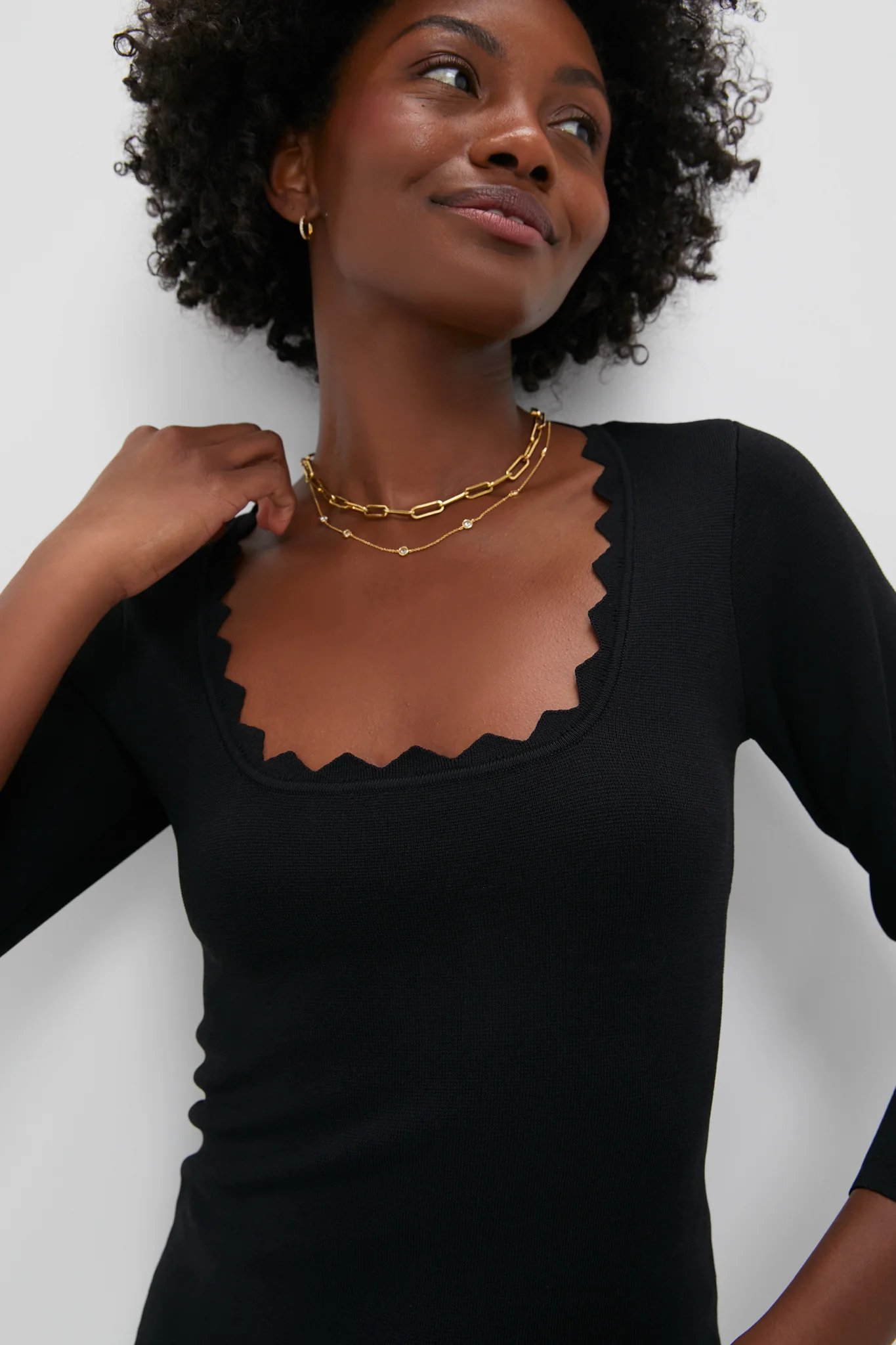 Black Ric Rac Long Sleeve Compression Top - Image 4