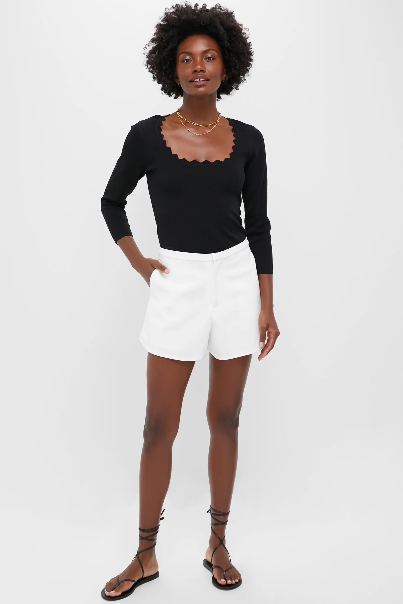 Black Ric Rac Long Sleeve Compression Top - Image 6